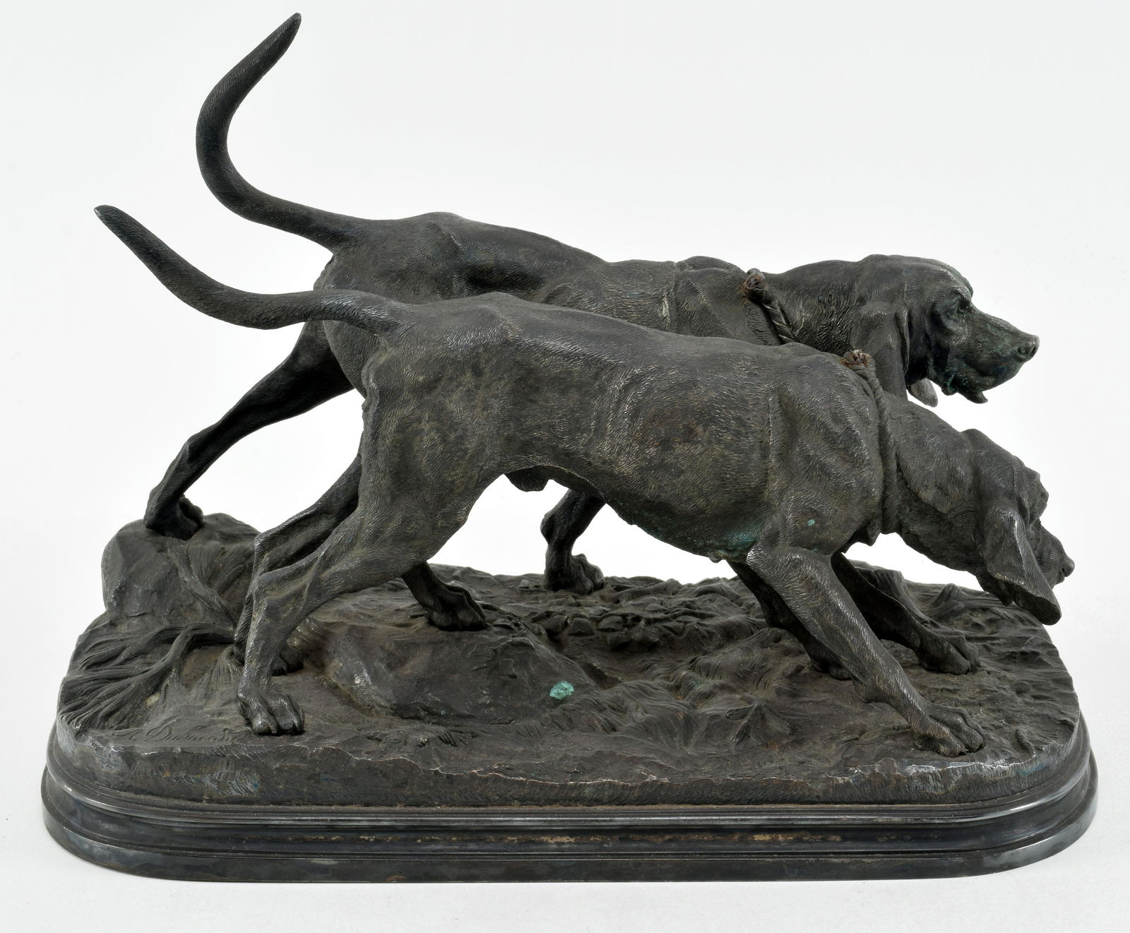 Alfred Dubucand. France. Bronze sculpture of hound (1 of 8)