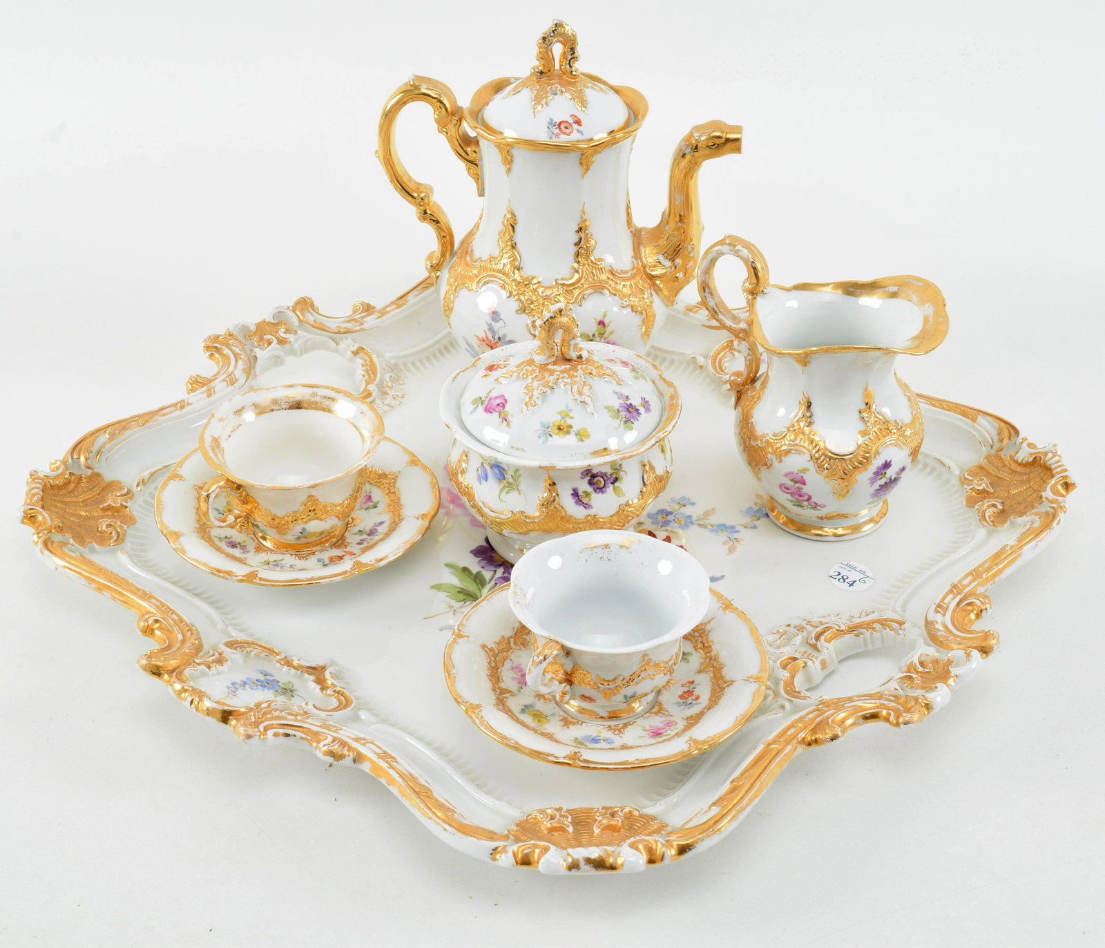 19th century Meissen porcelain "Tete-a-tete" teaset. (1 of 11)