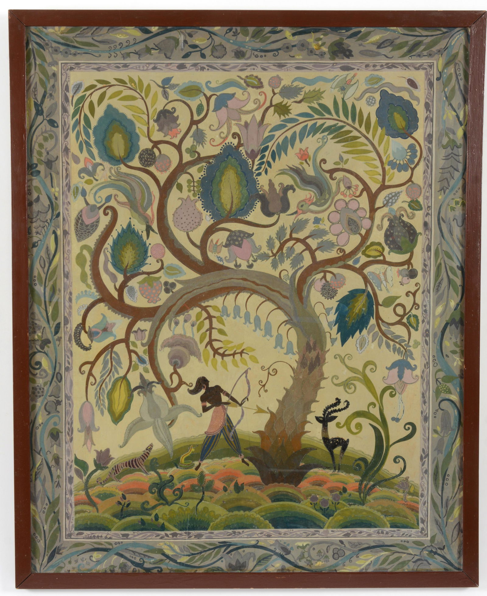 Charles Prendergast style large stylized arts and (1 of 5)