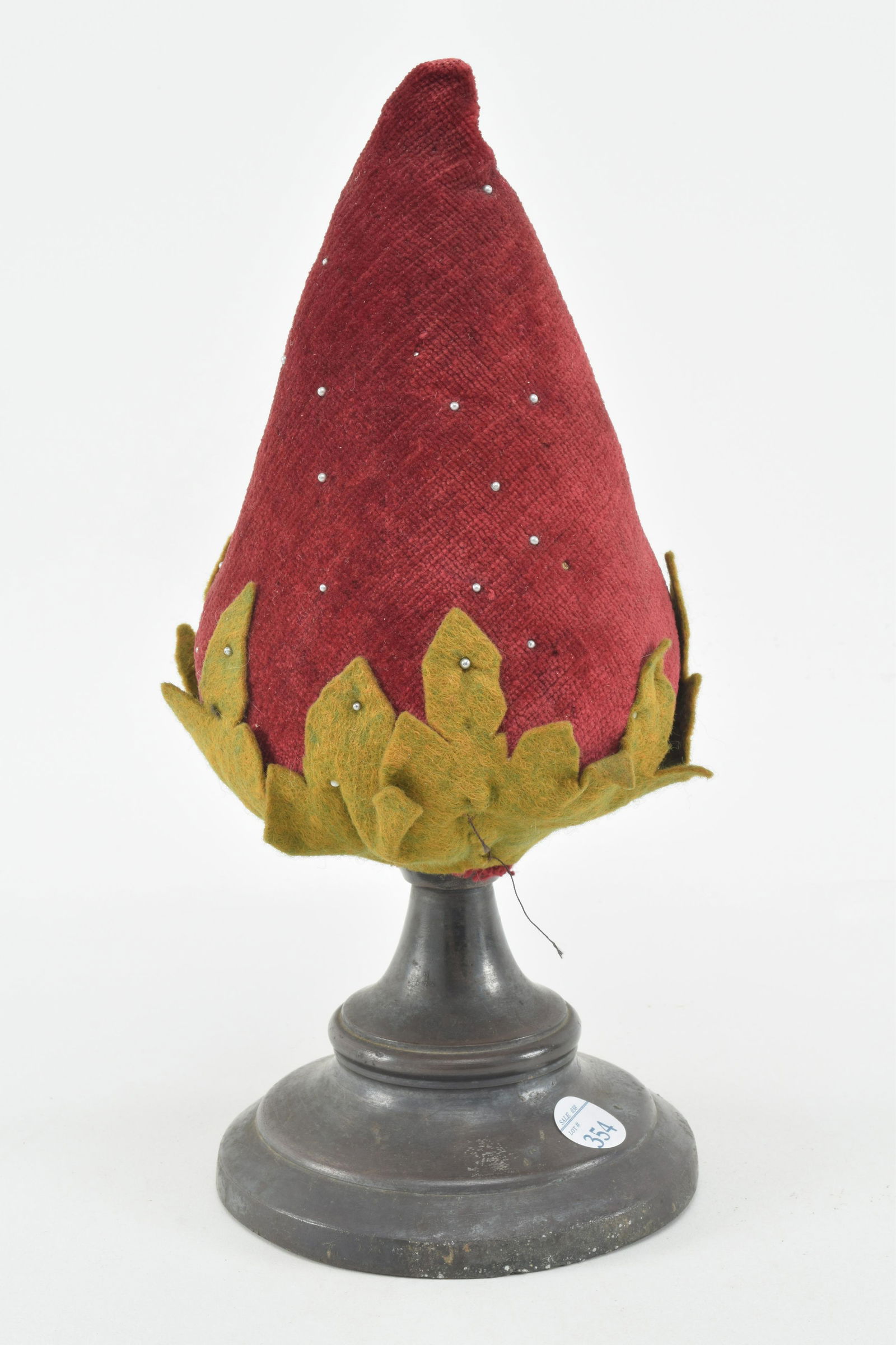 19th century American velvet and felt strawberry form (1 of 8)