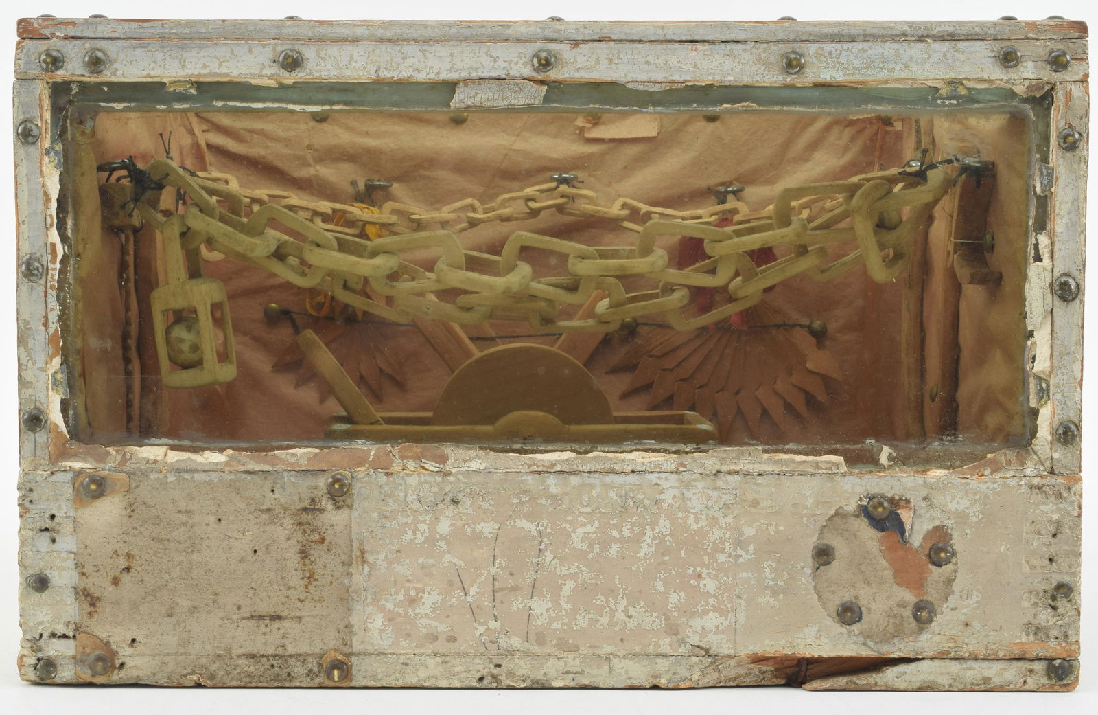 19th century shadowbox wood sculpture. Folk art carved (1 of 10)