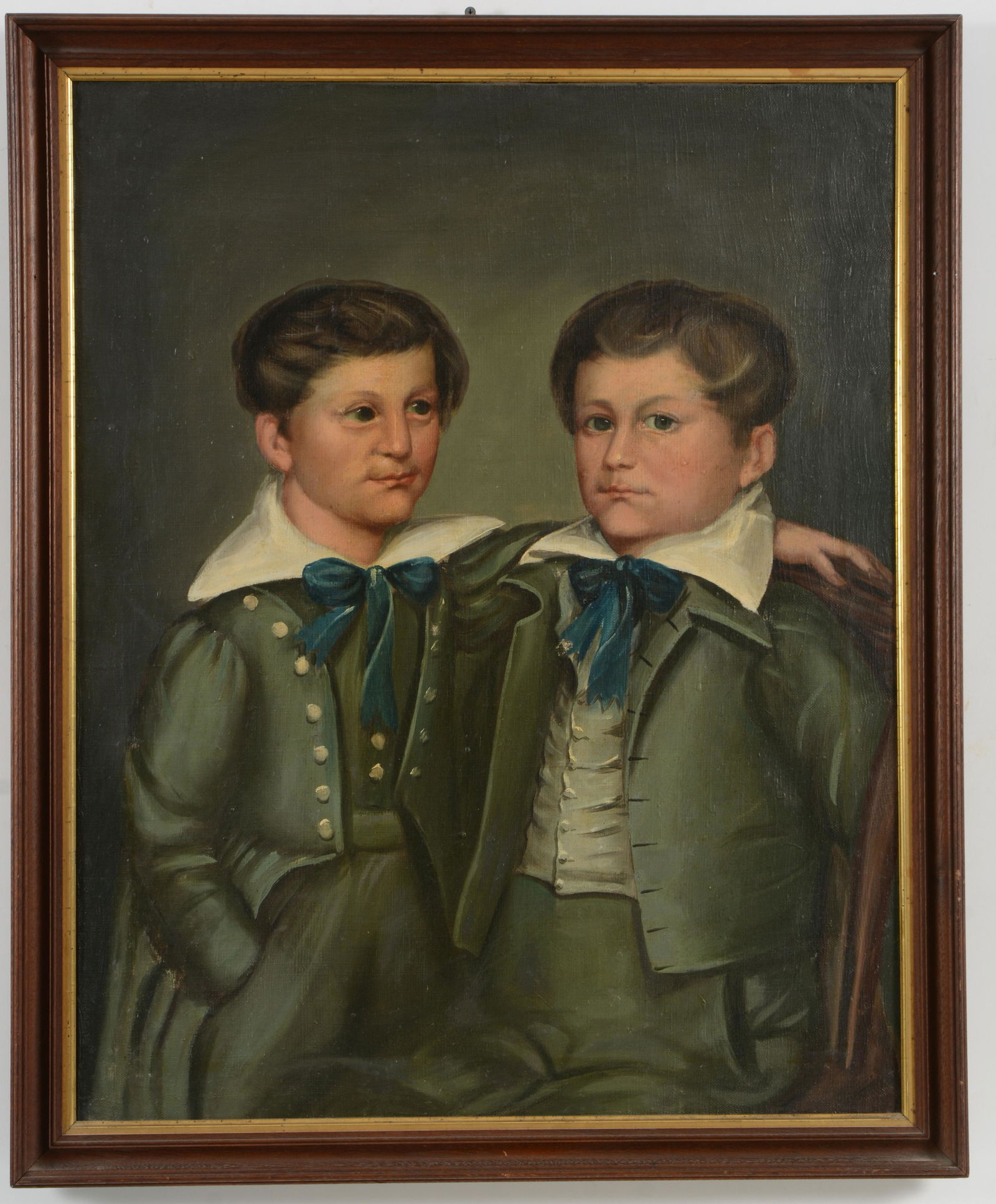 Early 19th century American School. Folk art double (1 of 5)