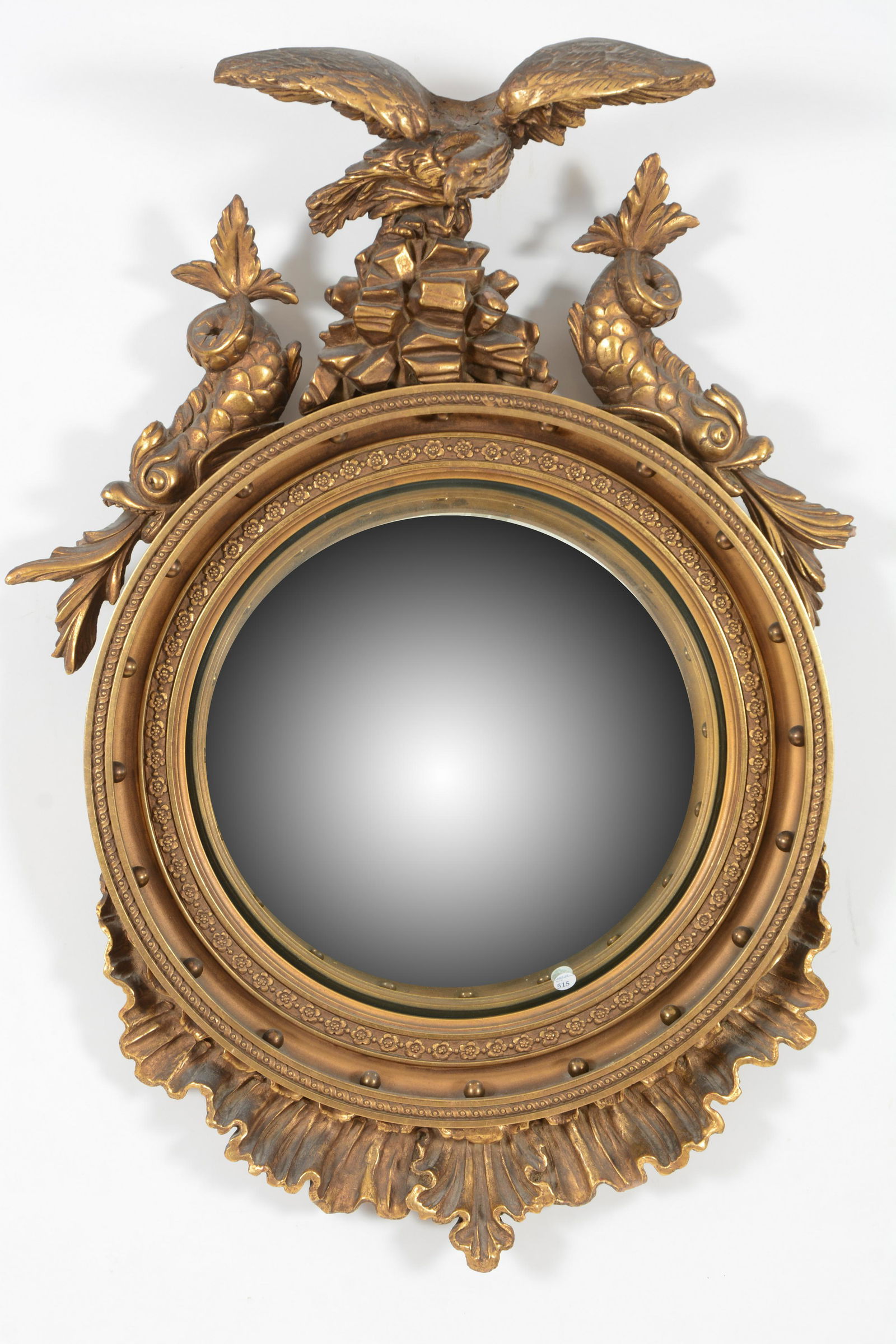 Federal style gilt gesso girandole mirror, early 20th (1 of 6)