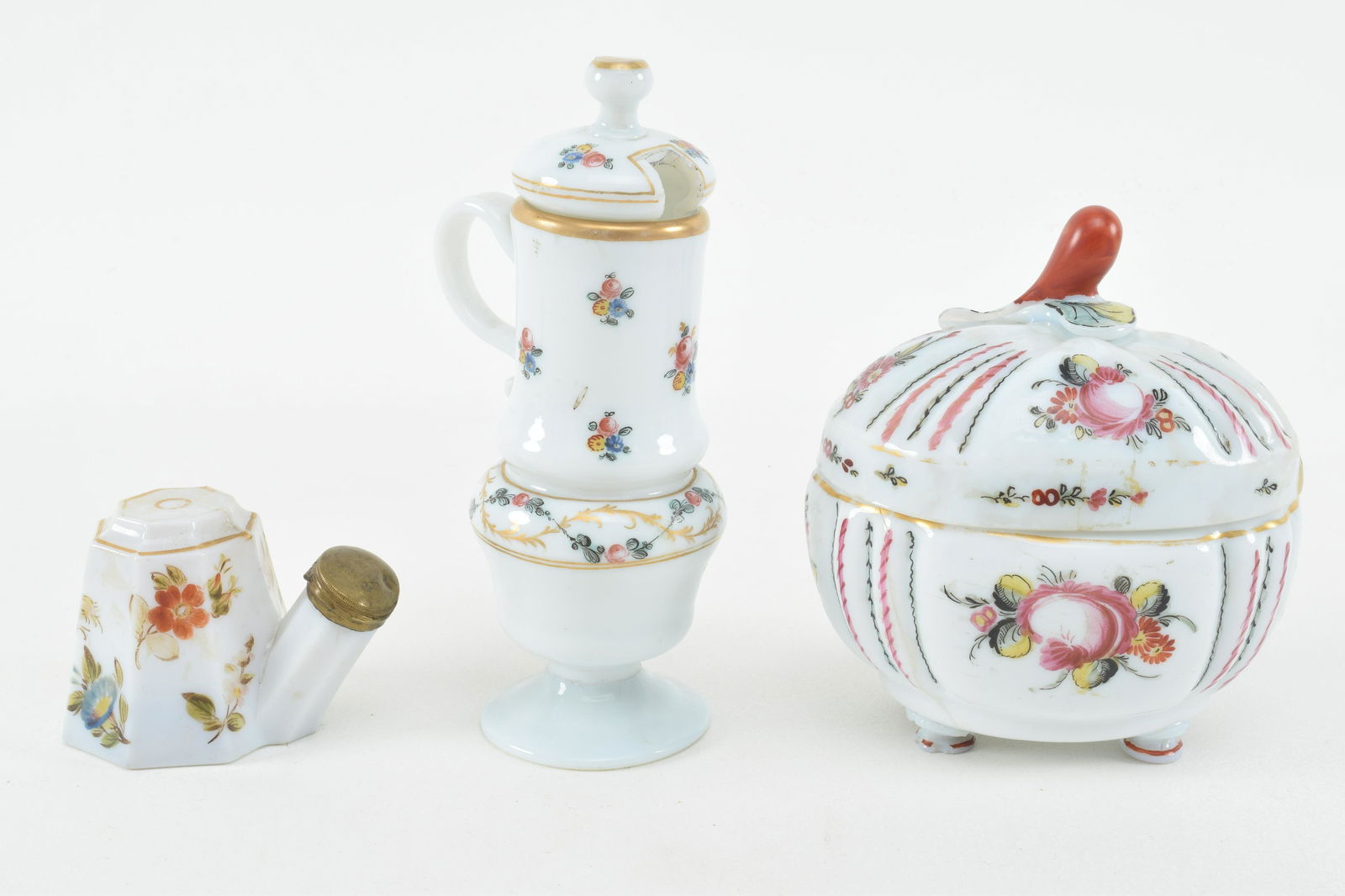 3 pieces of enameled opalescent glass. Bekoz type. 19th (1 of 11)