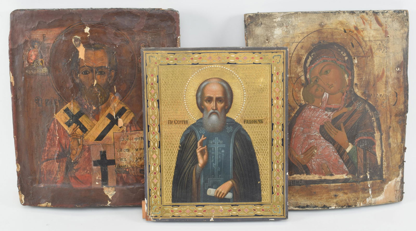 Lot of 3 religious icons, Russian, 19th Century and (1 of 14)
