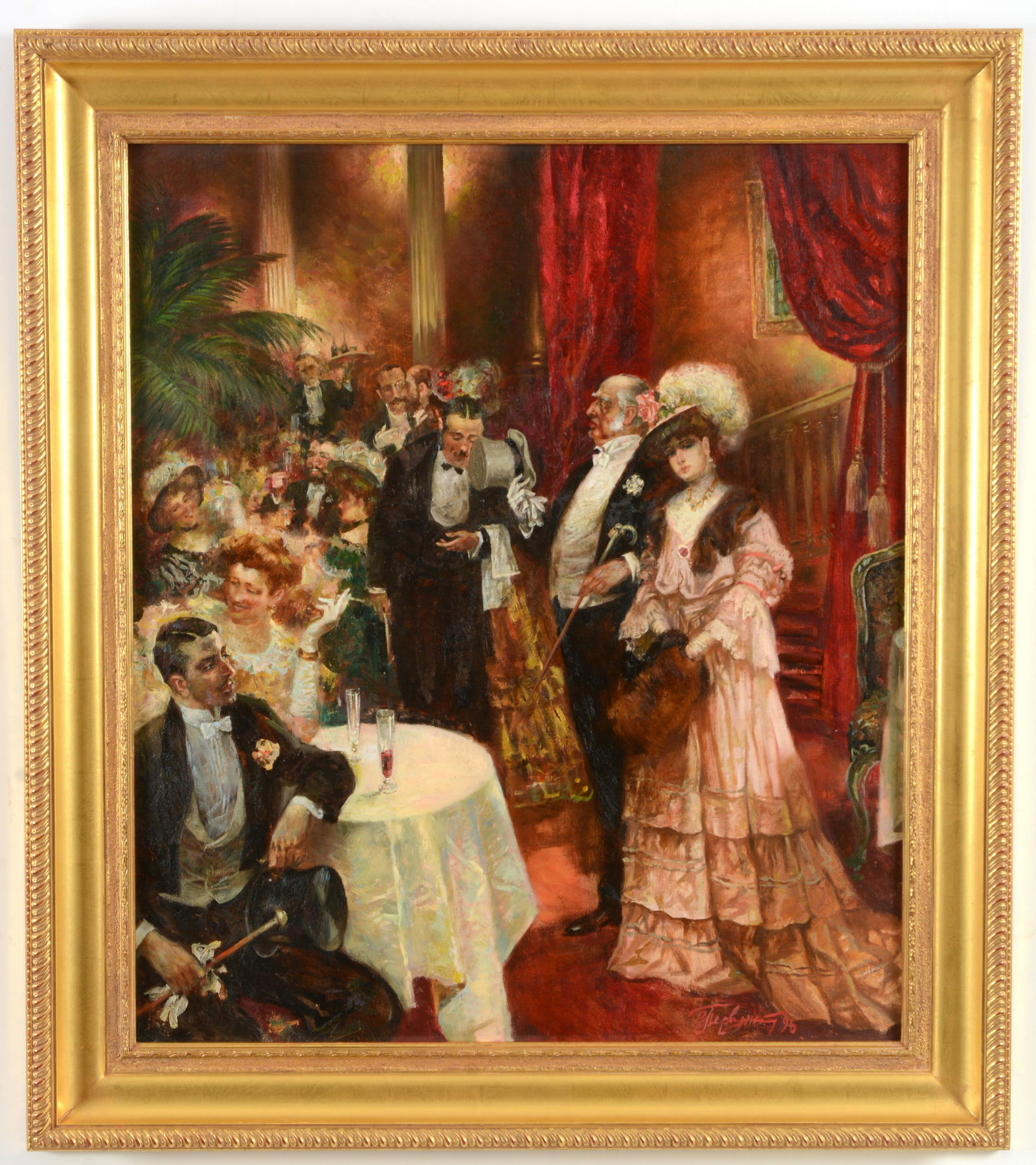 Vladimir Pervuninsky. Russian. Ballroom scene with figu (1 of 7)