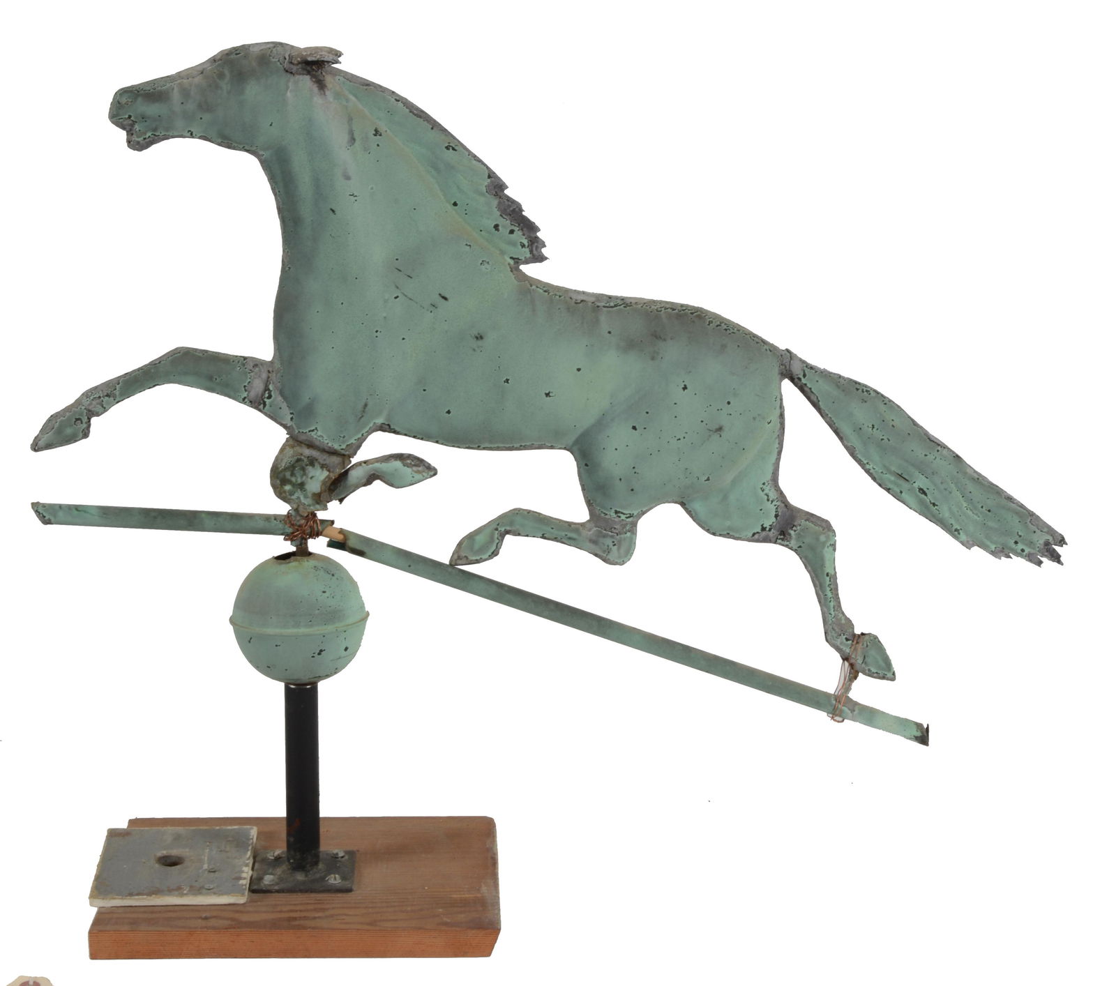 American full bodied copper trotting horse weathervane (1 of 9)