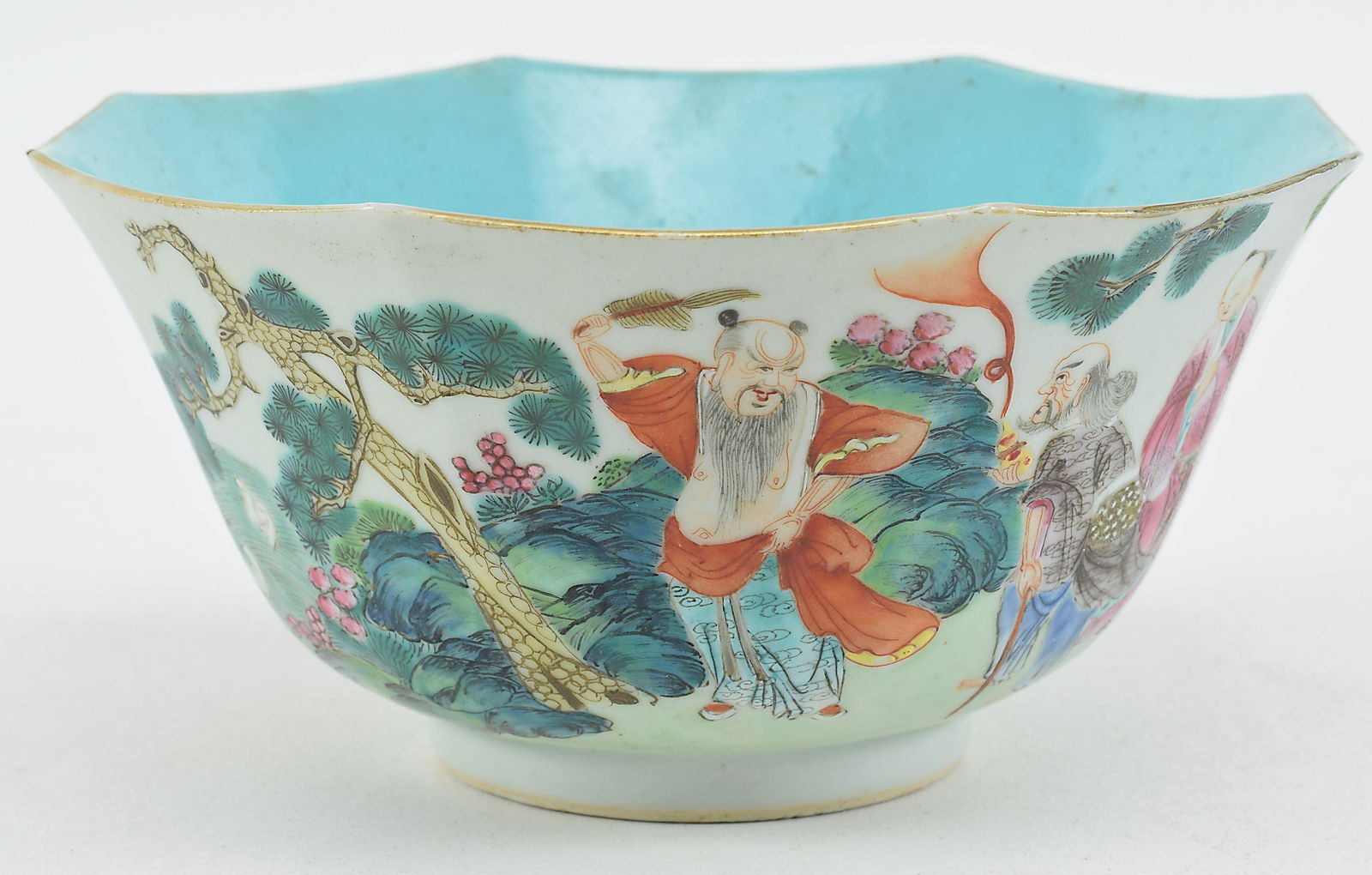Porcelain bowl. China. Chia Ching mark (1796-1820) and (1 of 9)