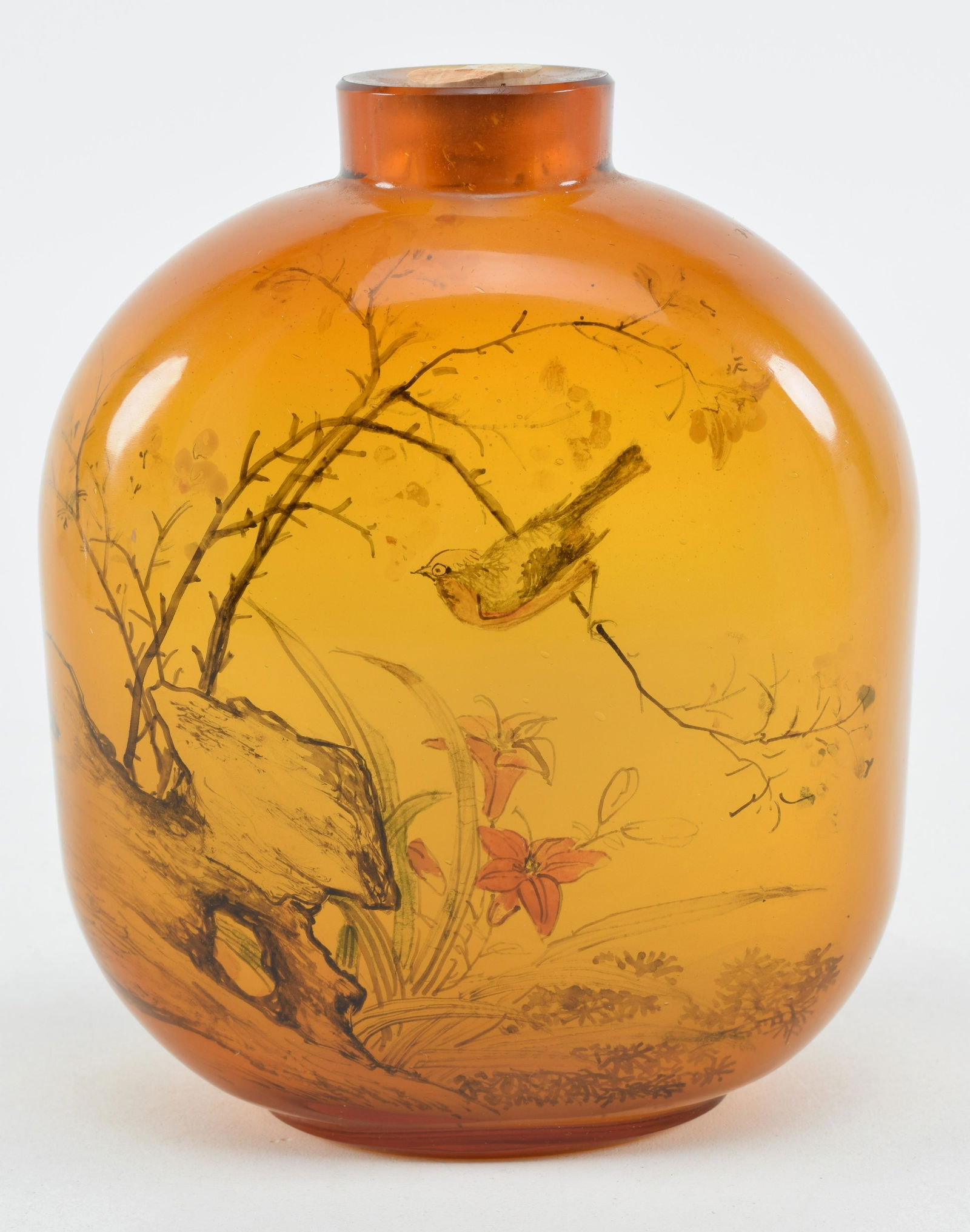 Large interior painted snuff bottle. China. 20th (1 of 7)