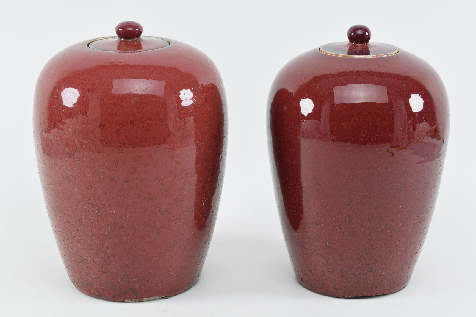 2 early 19th century large oxblood decorated covered (1 of 15)