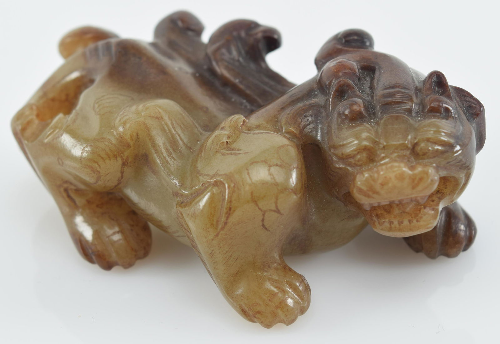 Jade carving. China. Yuan period. Dark olive and brown (1 of 6)