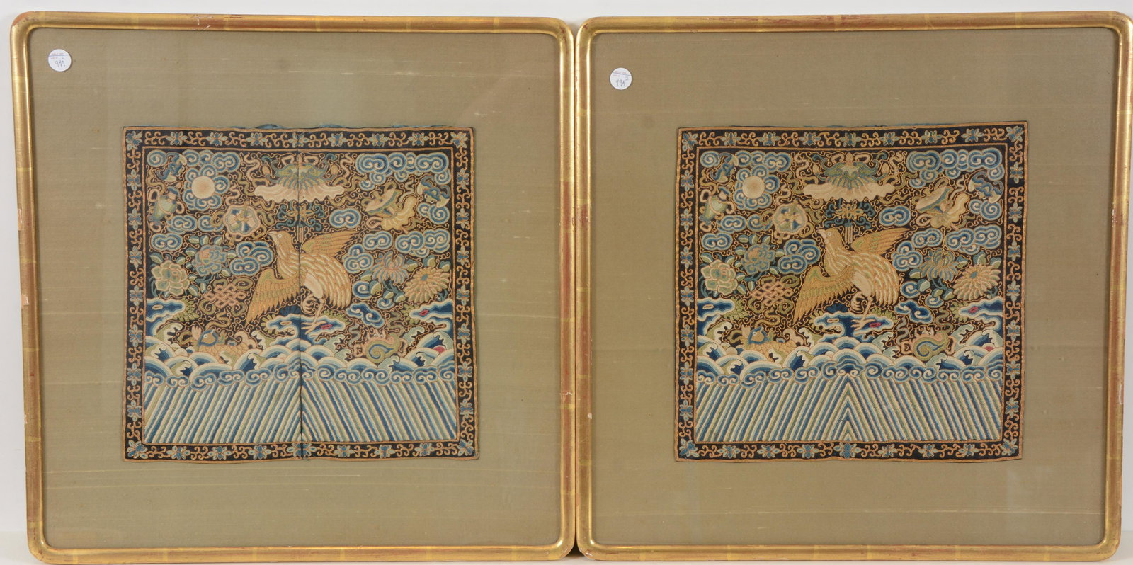 Pair of 19th century silk embroidered rank badges with (1 of 7)