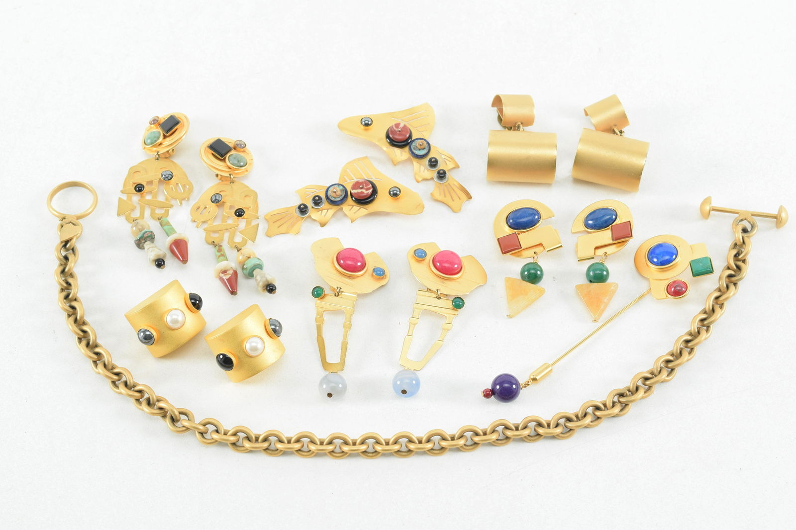Gold plated modernist designer jewelry including Gale (1 of 10)