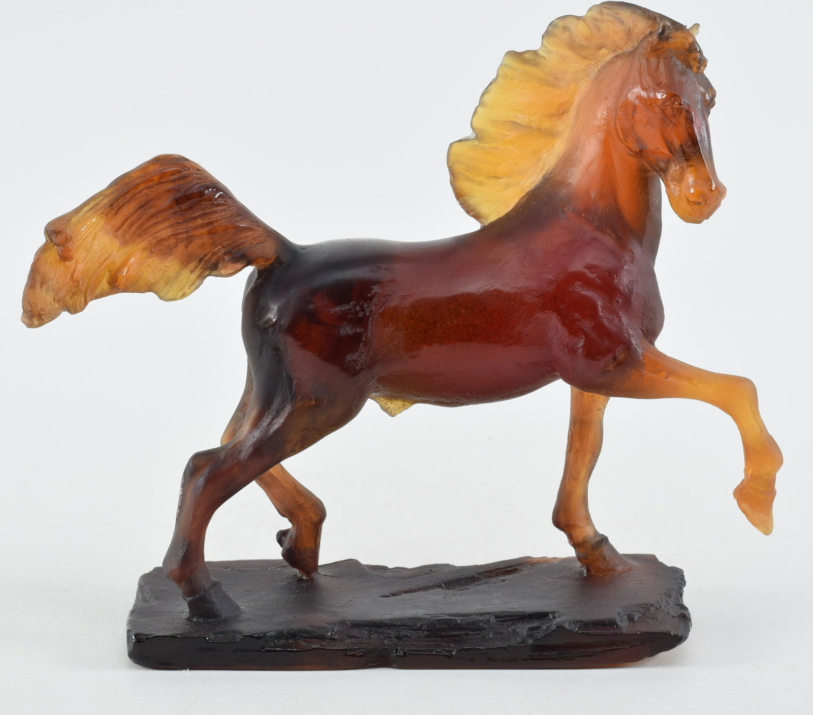 Daum pate-de-verre glass horse figurine. Depicted in (1 of 9)