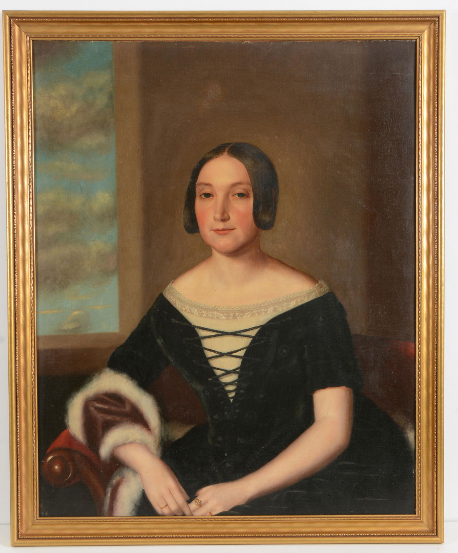 Mid-19th century American School portrait of a woman (1 of 5)