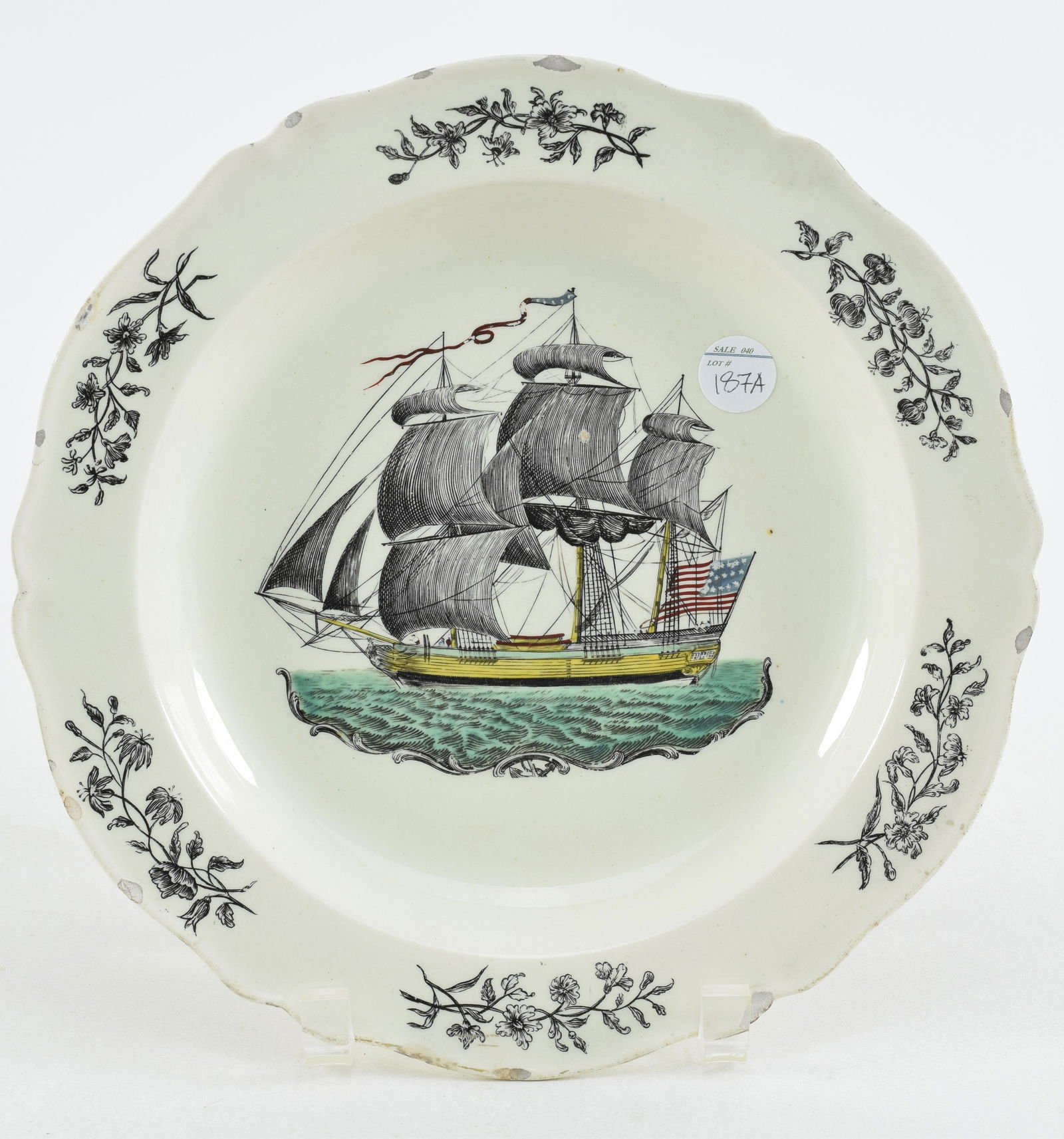 Liverpool softpaste plate, English 19th Century (1 of 7)