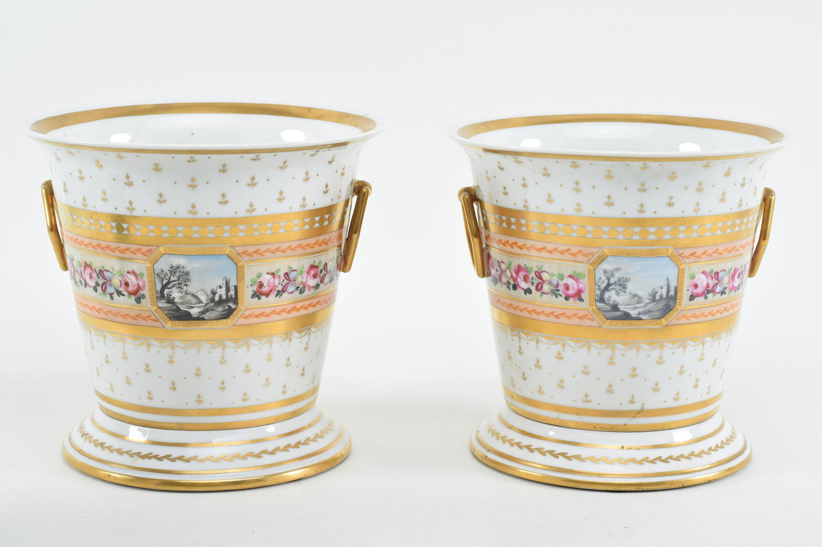 Pair of porcelain planters. French. 19th century. (1 of 10)
