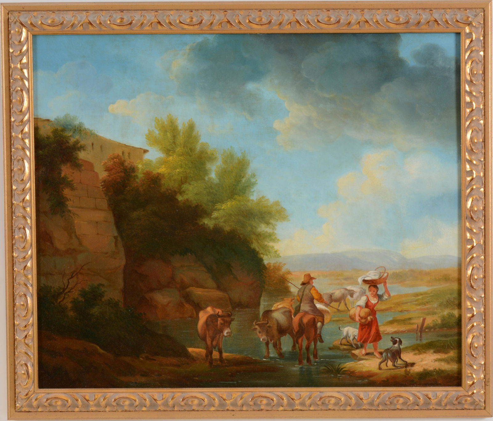 18th century Italian school landscape painting with (1 of 6)