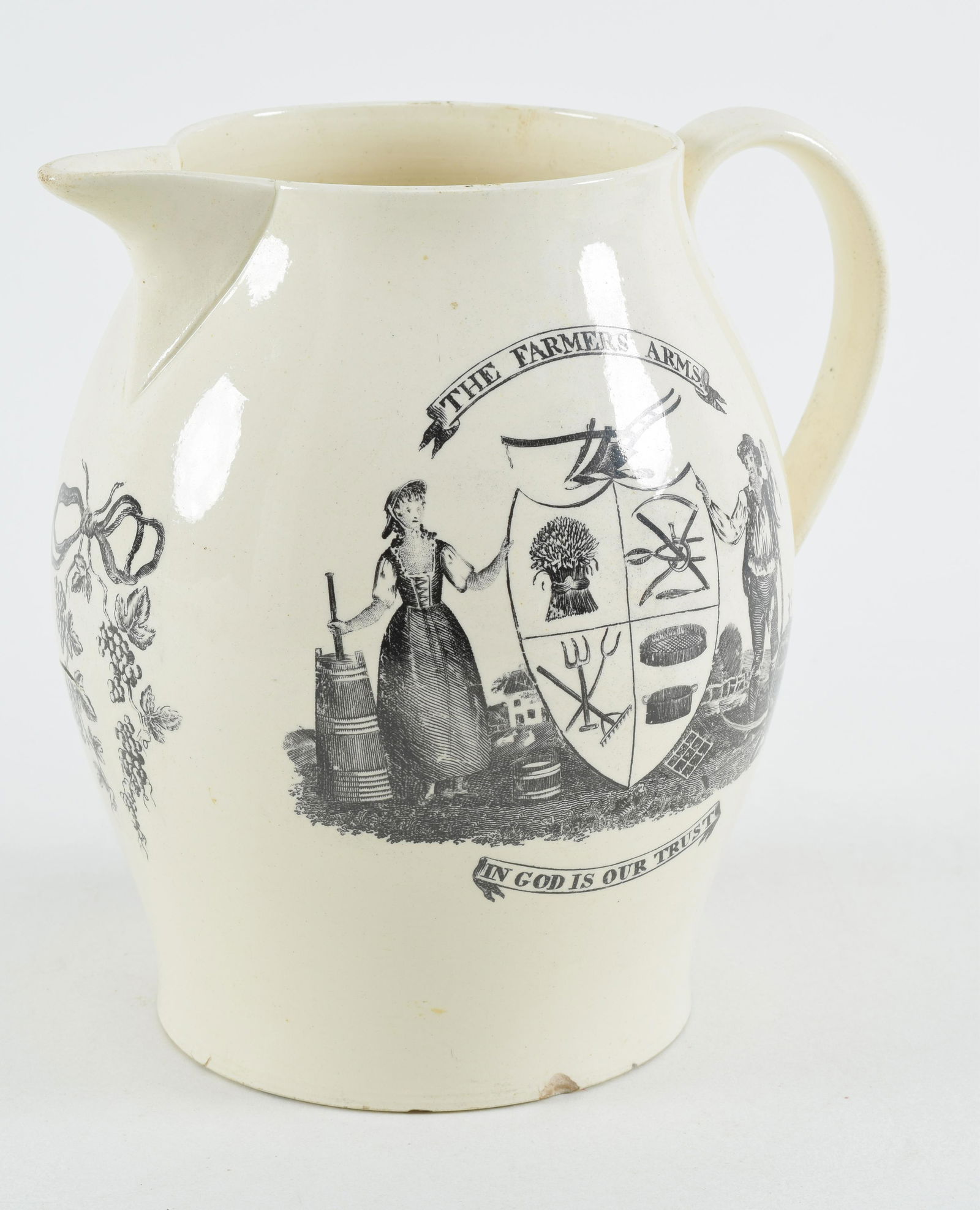 Liverpool softpaste pitcher, The Farmers Arms, English (1 of 7)