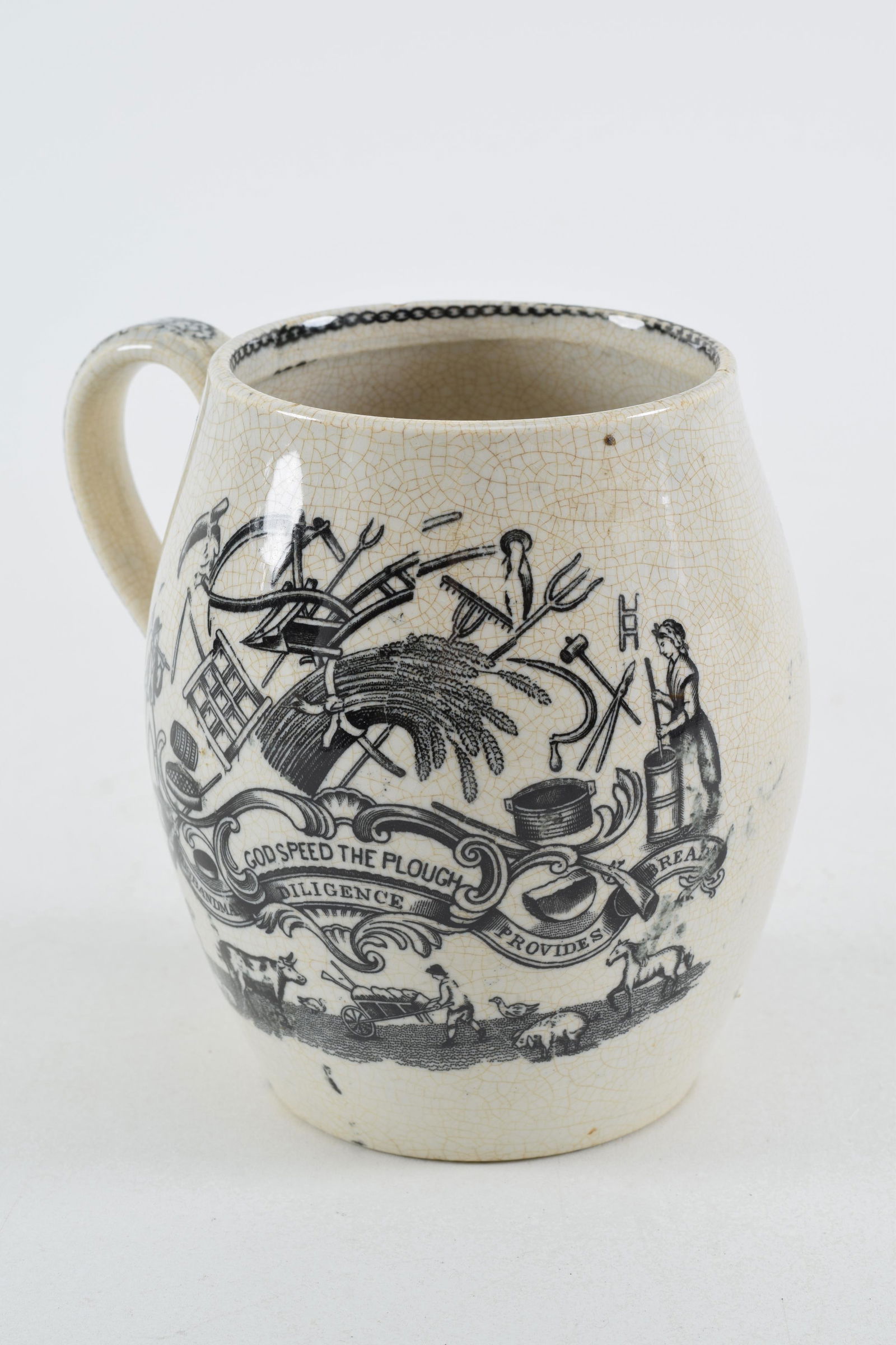 Liverpool softpaste mug, God Speed the Plough English (1 of 7)