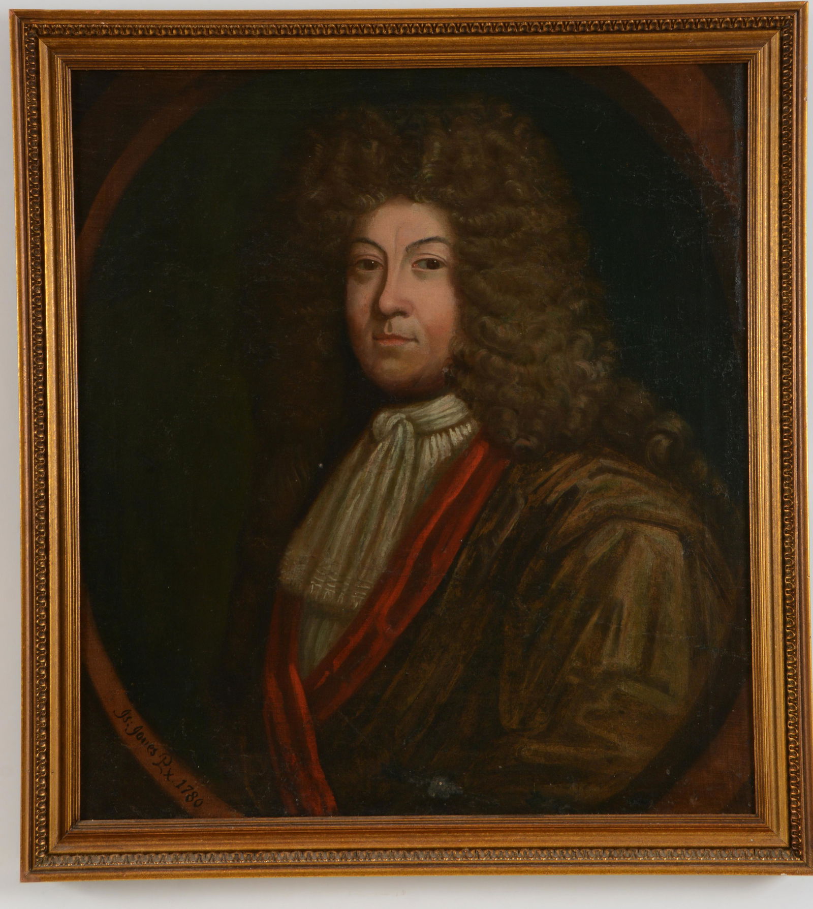 18th century portrait painting of a nobleman with large (1 of 10)