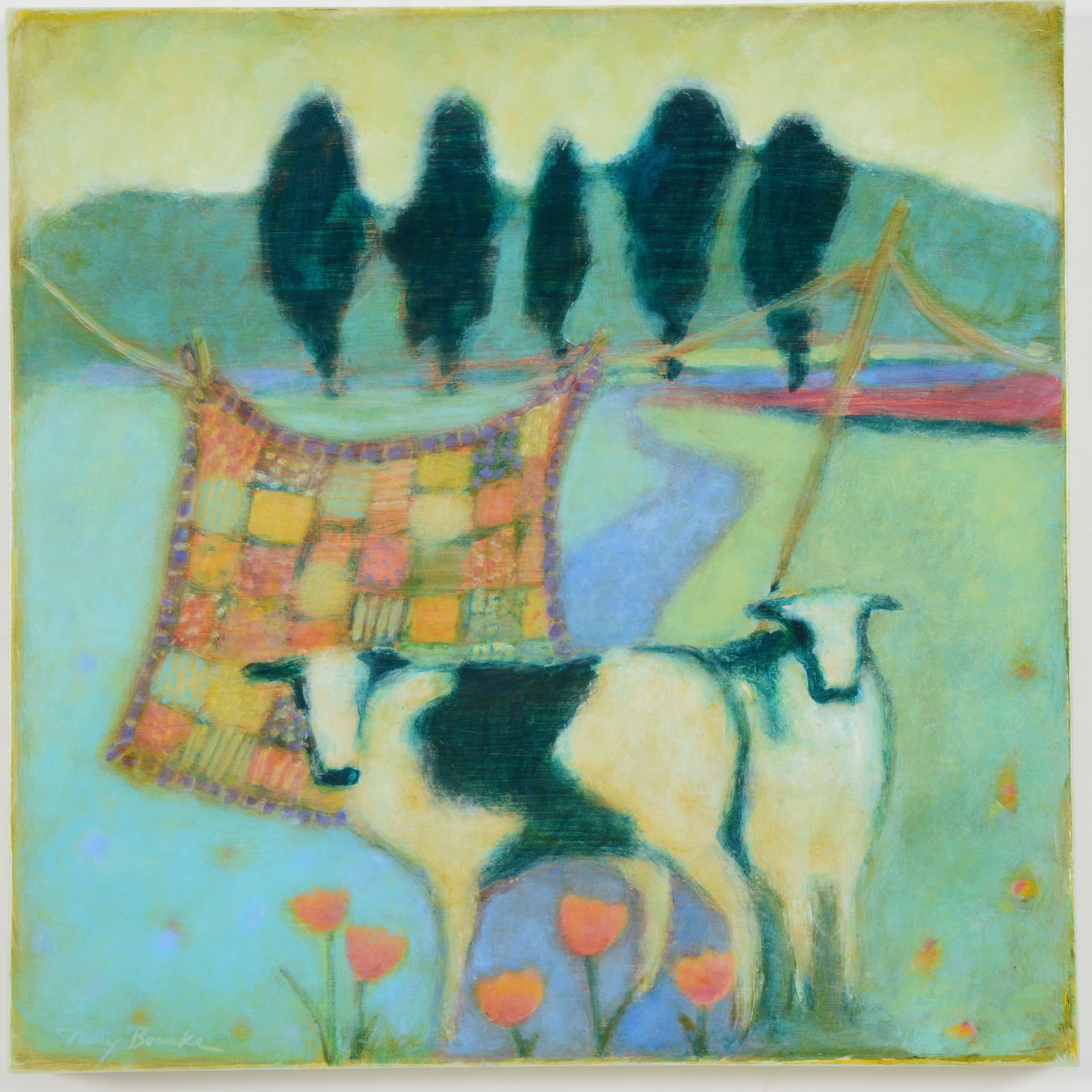 Mary Bourke. Maine. "Tulips". Acrylic on panel. Cows (1 of 7)