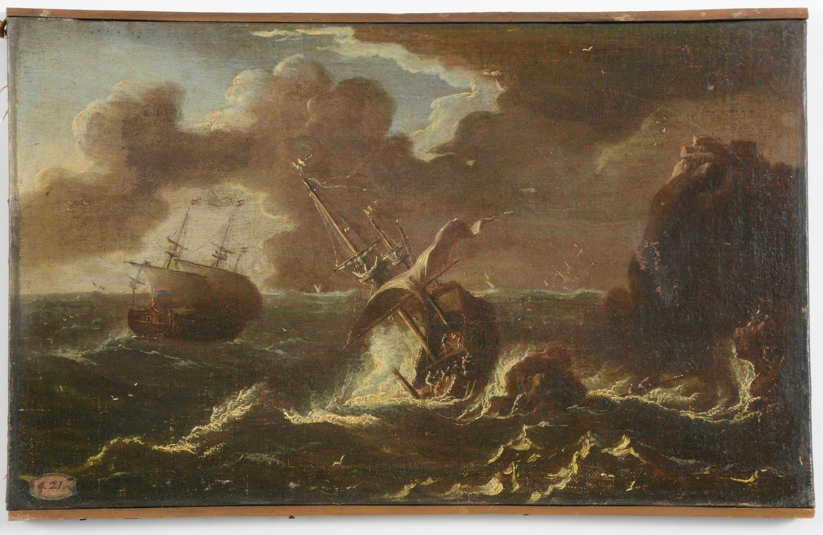 17th century old master seascape painting of ships ina (1 of 12)