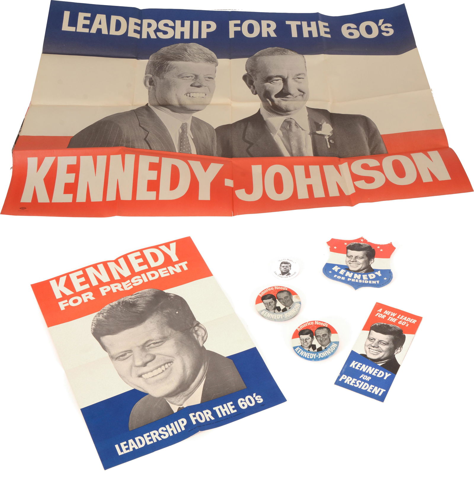 JFK original presidential campaign memorabilia. To (1 of 20)
