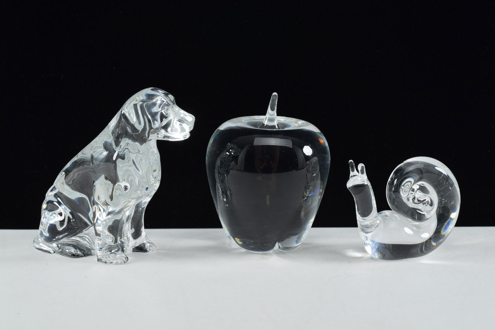 3 art glass figurines. 1) Waterford Crystal figurine of (1 of 8)