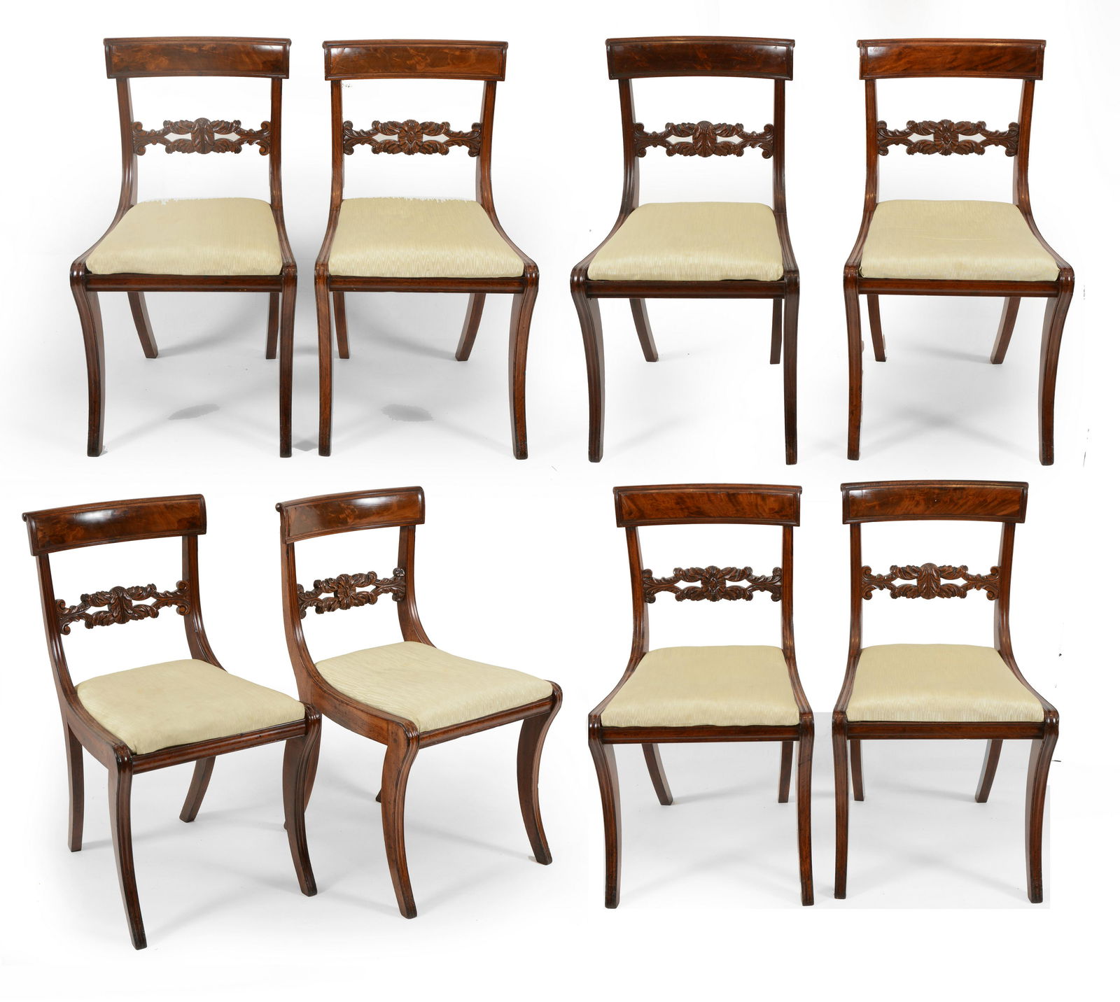 Assembled set of 8 Federal mahogany saber legs dining (1 of 11)