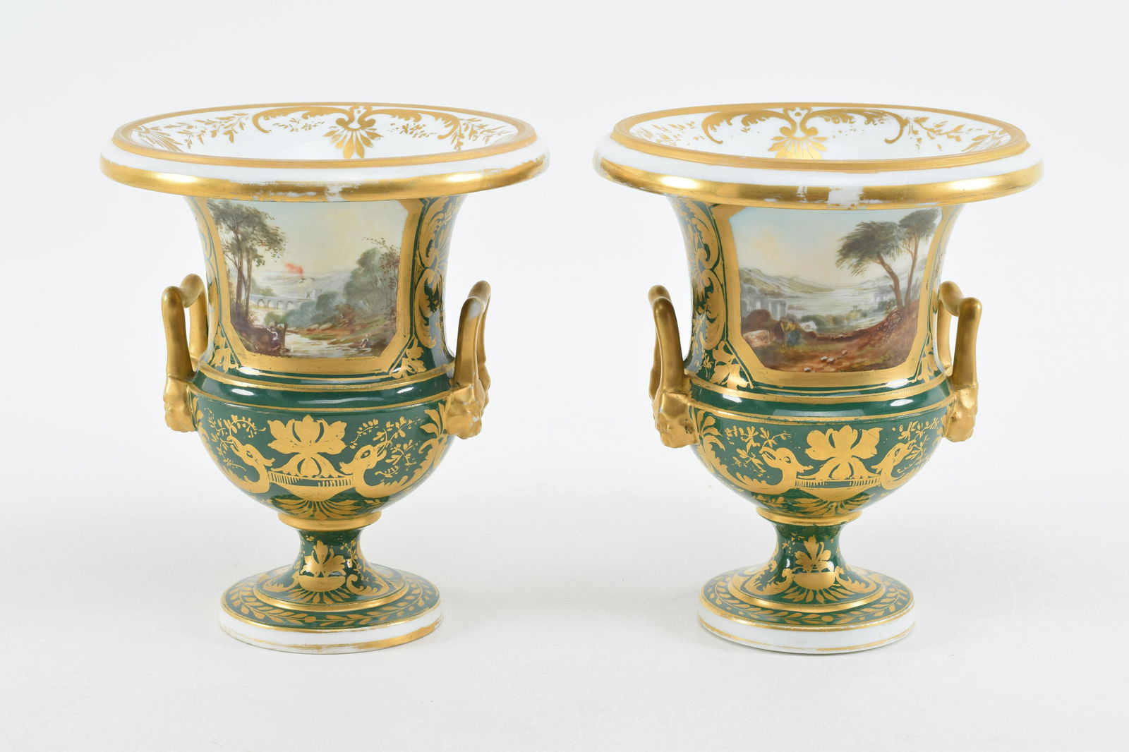 19th century Paris porcelain classical handled urns (1 of 9)