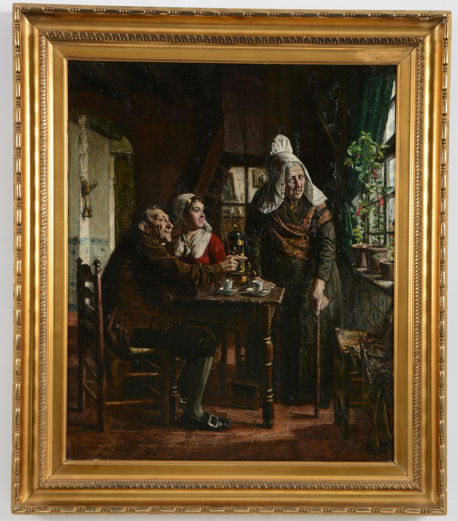 Adrien Jean Madiol. Dutch. Interior genre scene of (1 of 7)