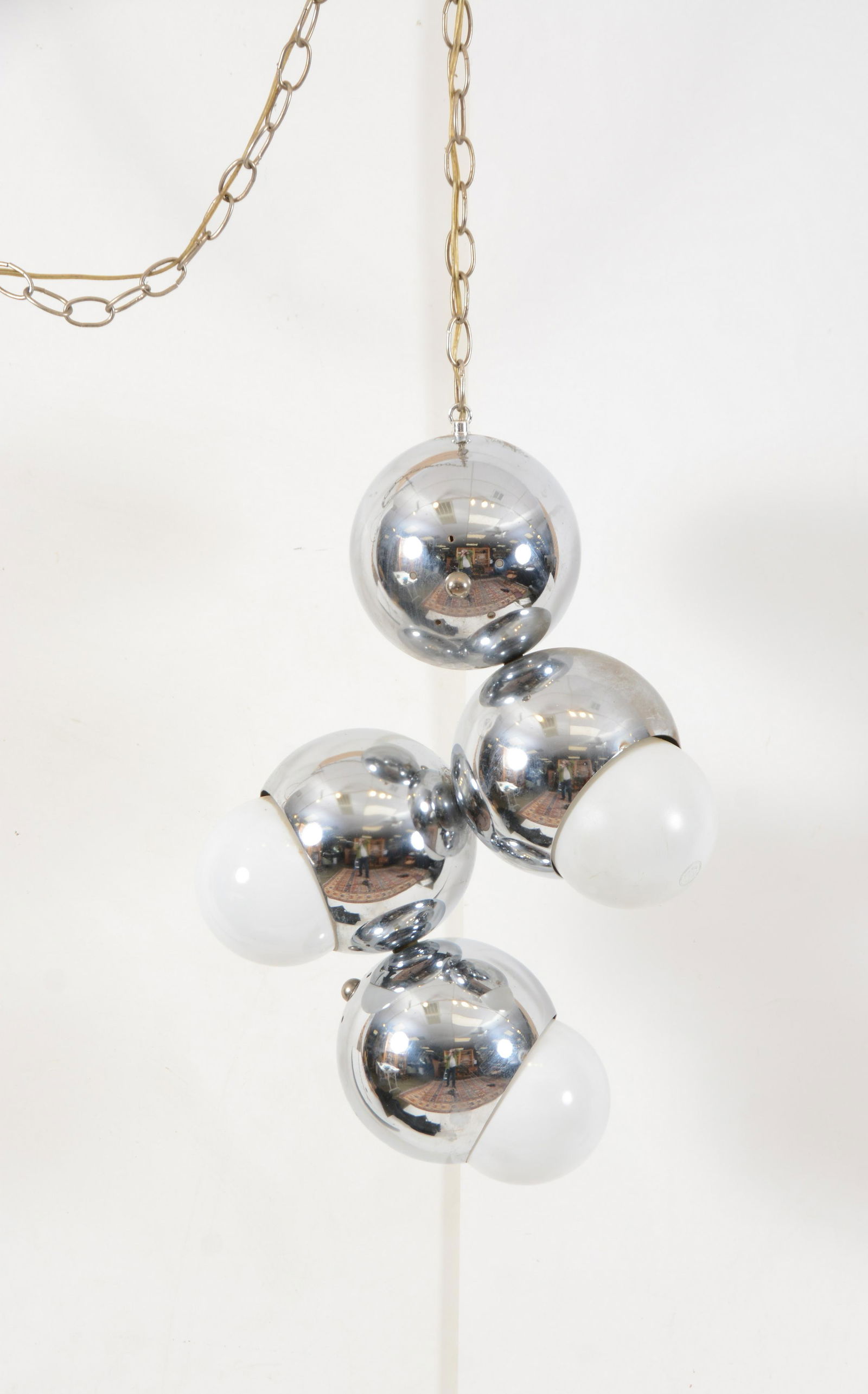 Mid Century Modern chrome light fixture comprised of Barnebys