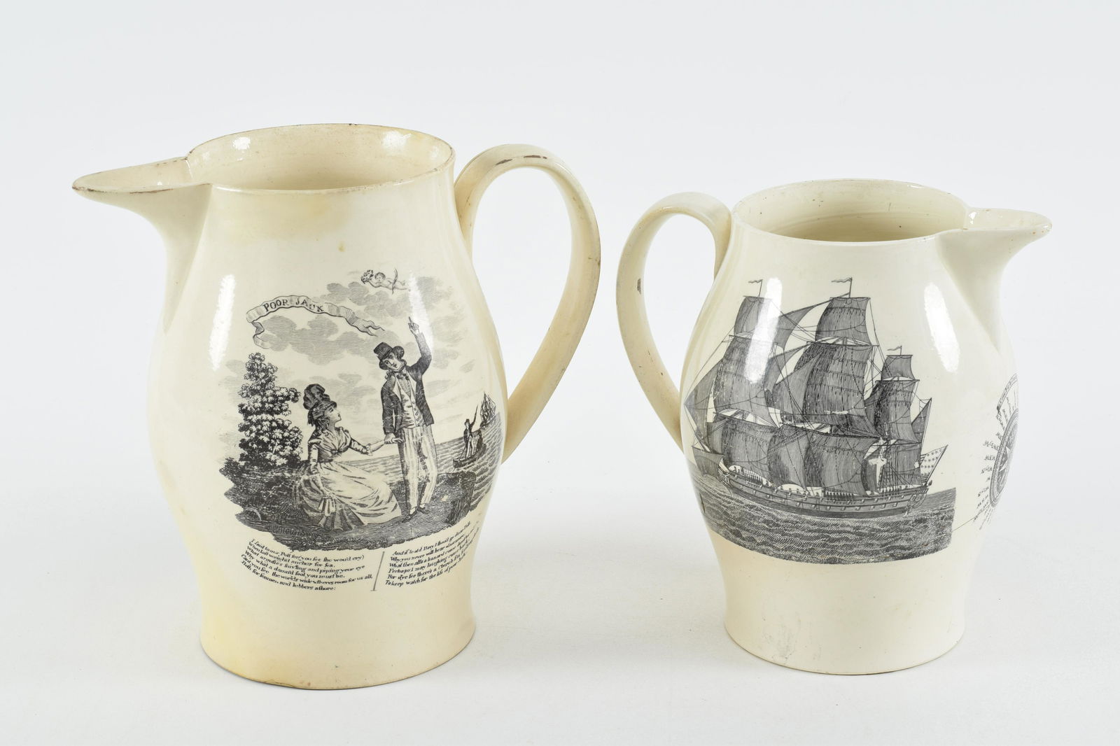 2 Liverpool softpaste pitchers. Jack in his Element, (1 of 10)