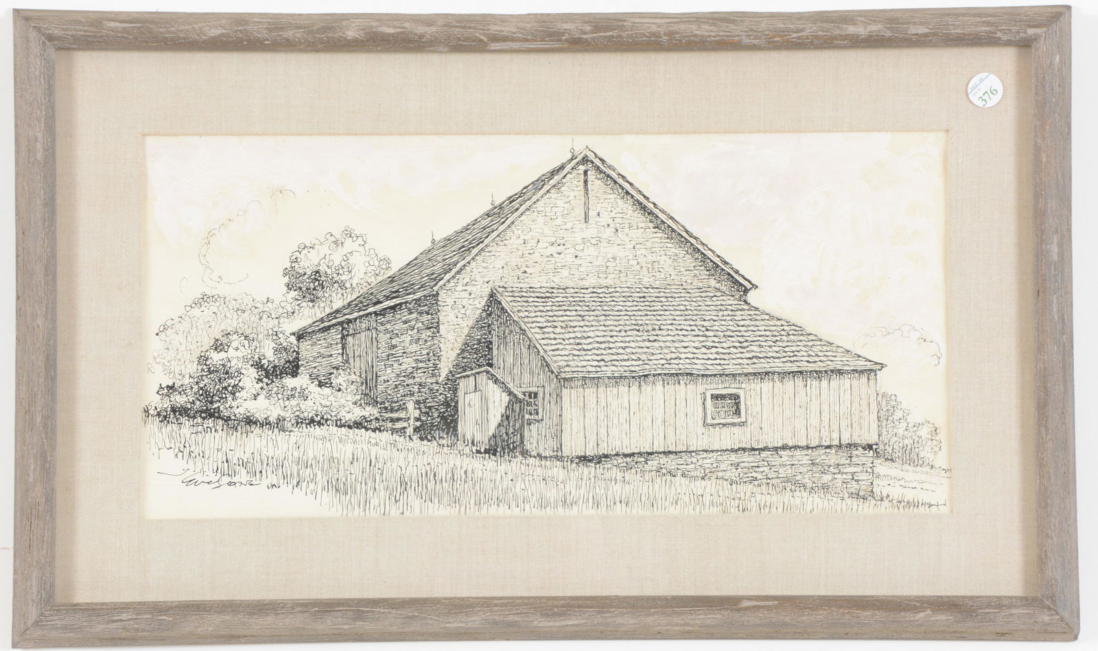 Eric Sloan. Ink and gouache drawing of a rustic stone (1 of 7)