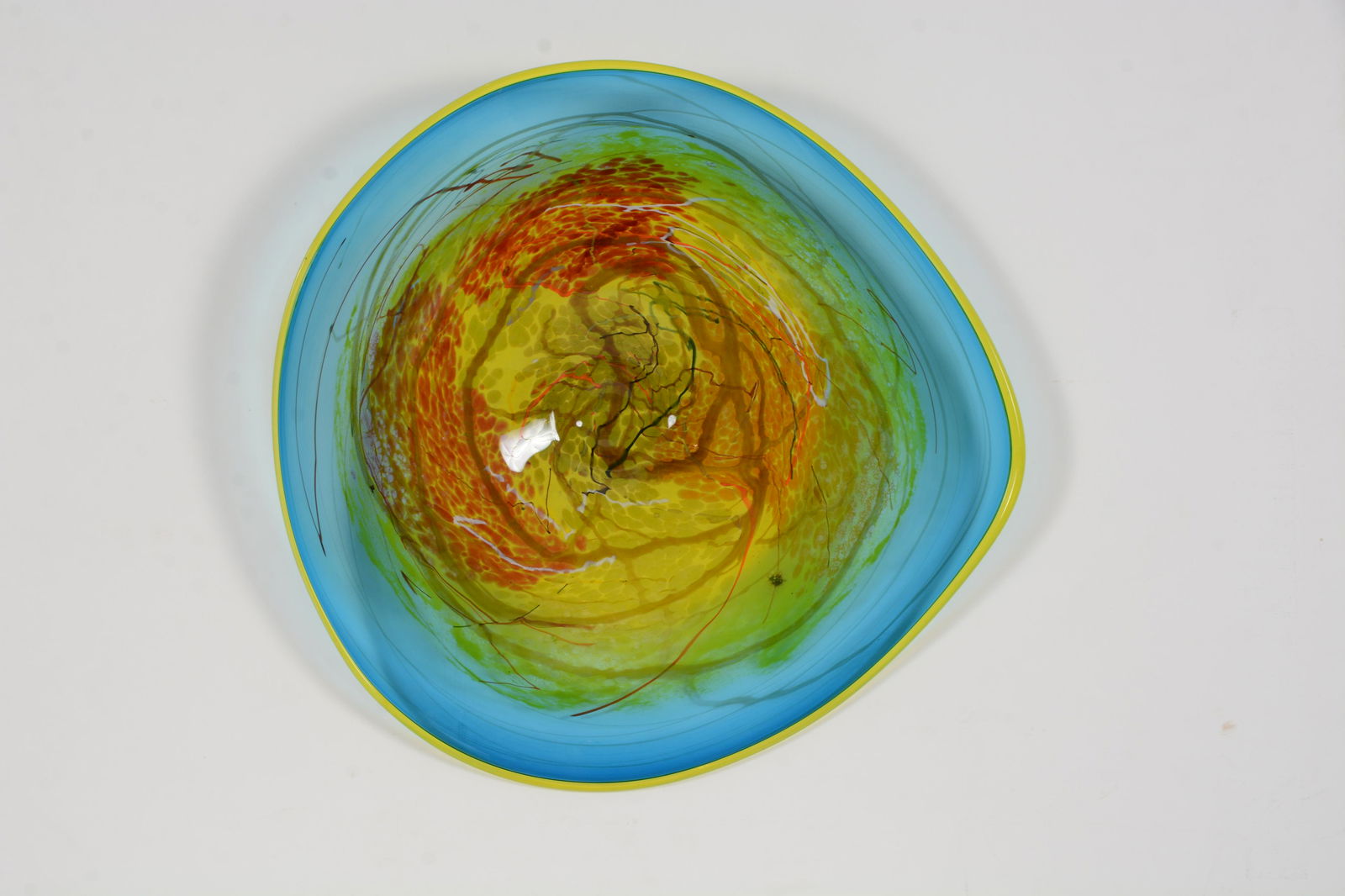 Charles Miner large art glass plate sculpture. Wide (1 of 9)