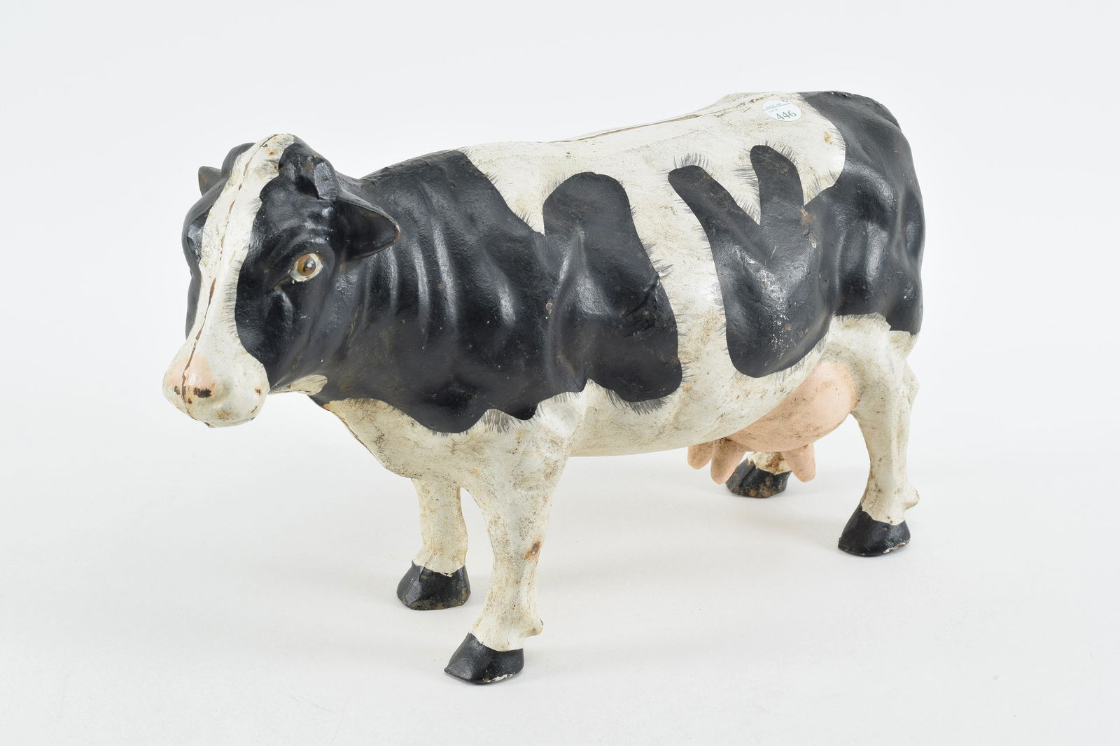 Large antique cast iron painted cow barn door stop (1 of 8)