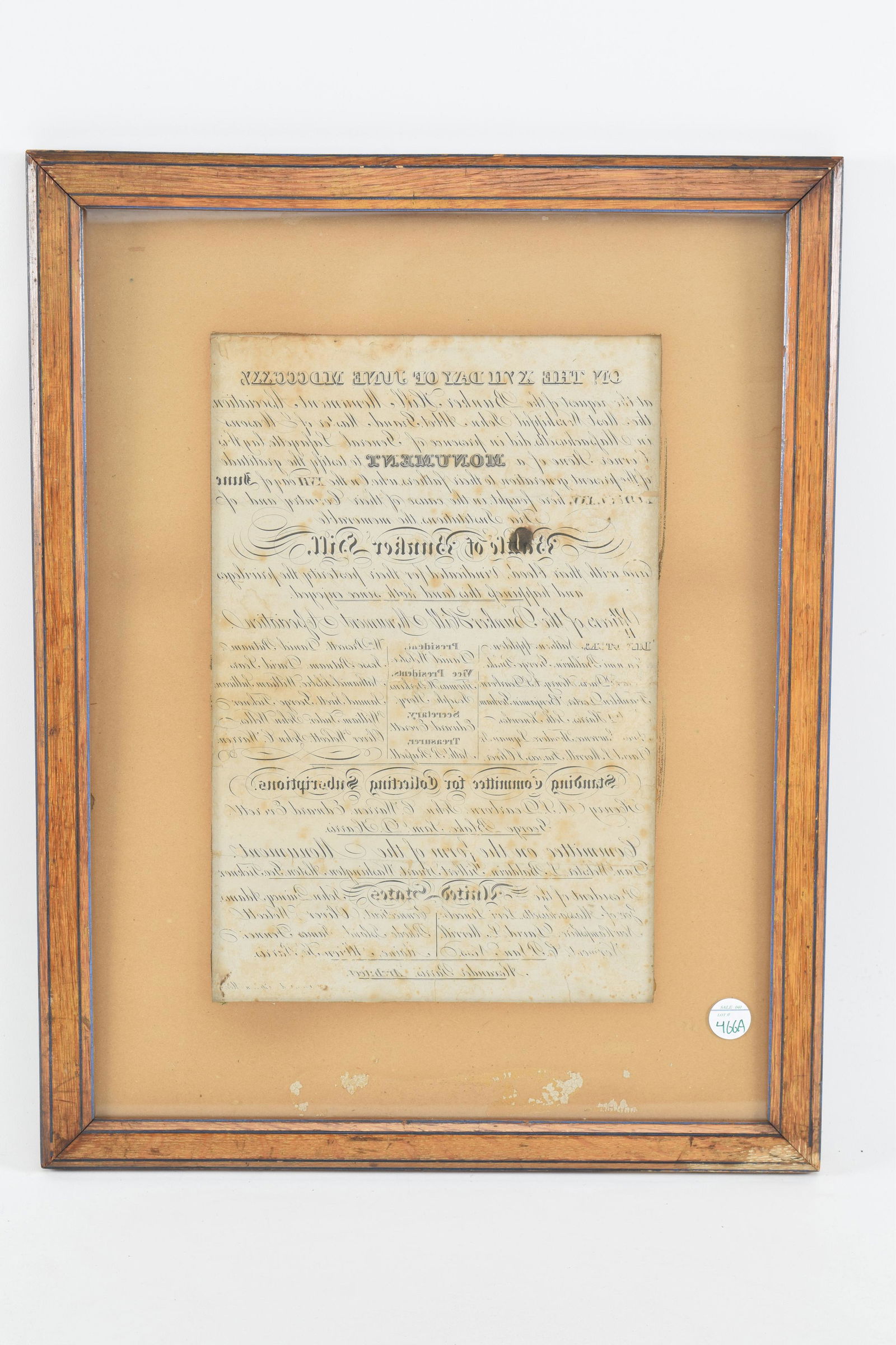 1825 Masonic reverse printed Bunker Hill Monument (1 of 7)