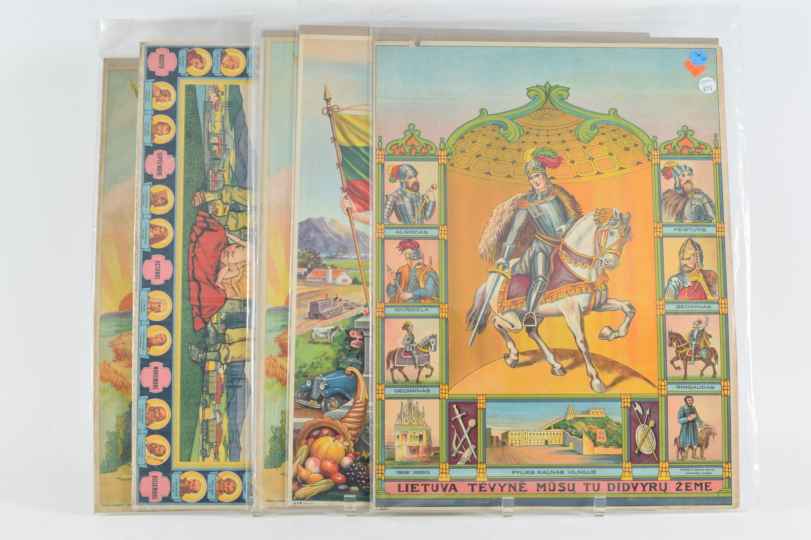 9 Early 20th century lithograph posters. Includes (1 of 5)