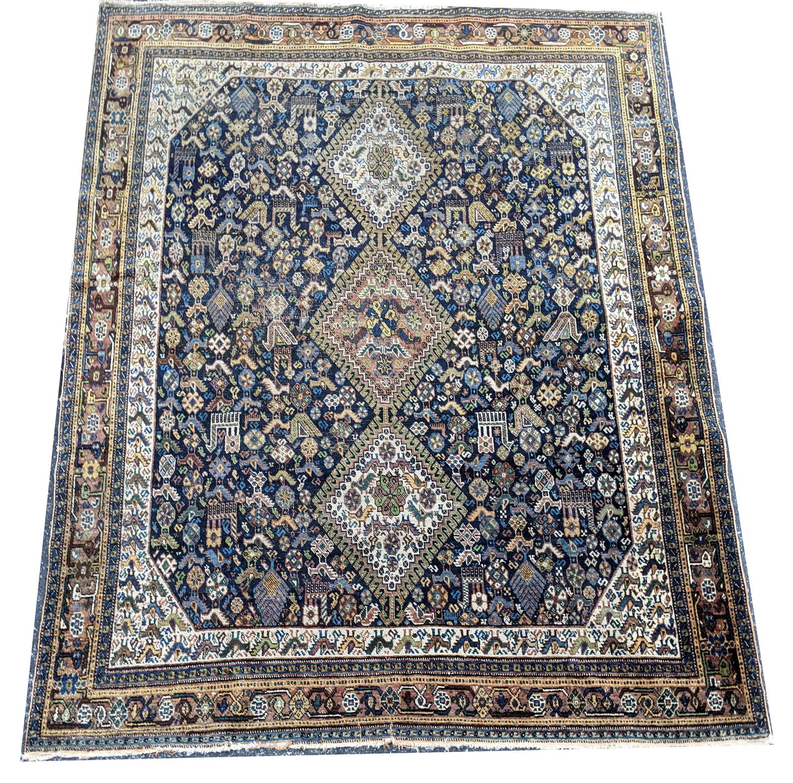 Persian Qashqai hand knotted wool area rug. (1 of 8)