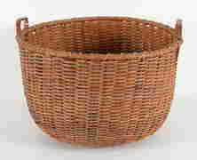 Large open Nantucket lightship basket. Turned hard wood (1 of 19)