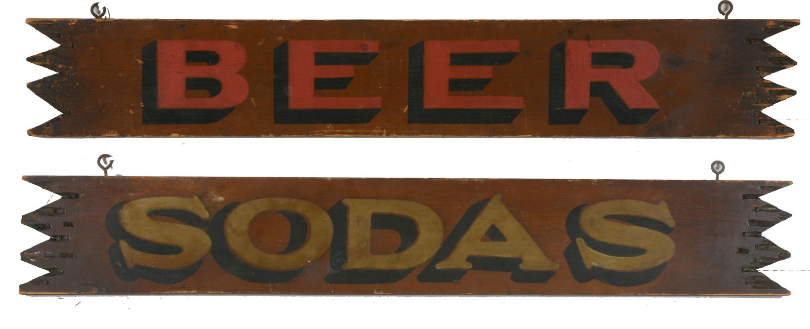 Early 20th century hand painted food signs, double (1 of 10)