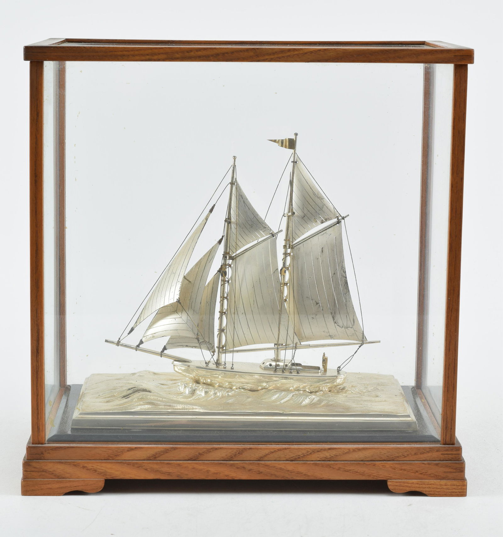 Sterling silver sailing yacht sculpture in removable (1 of 6)