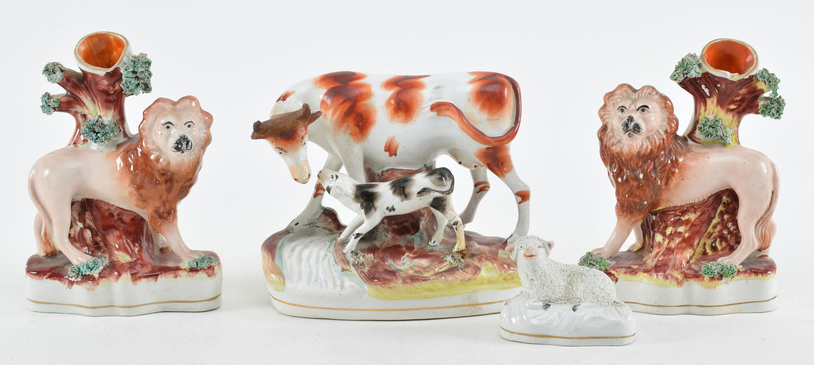4 19th century Staffordshire figurines. To include: 1) (1 of 11)