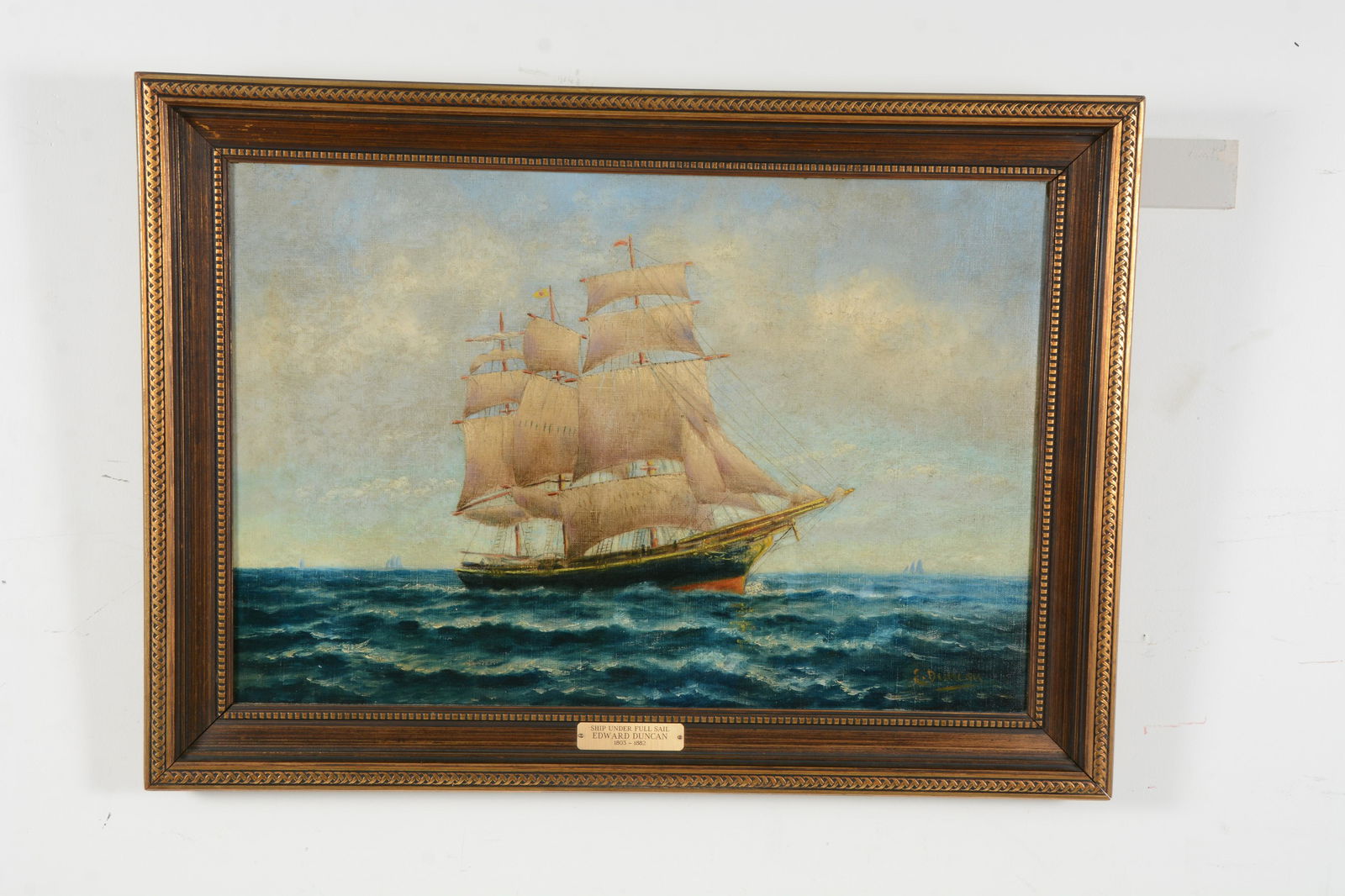Edward Duncan maritime painting of a ship under full (1 of 8)