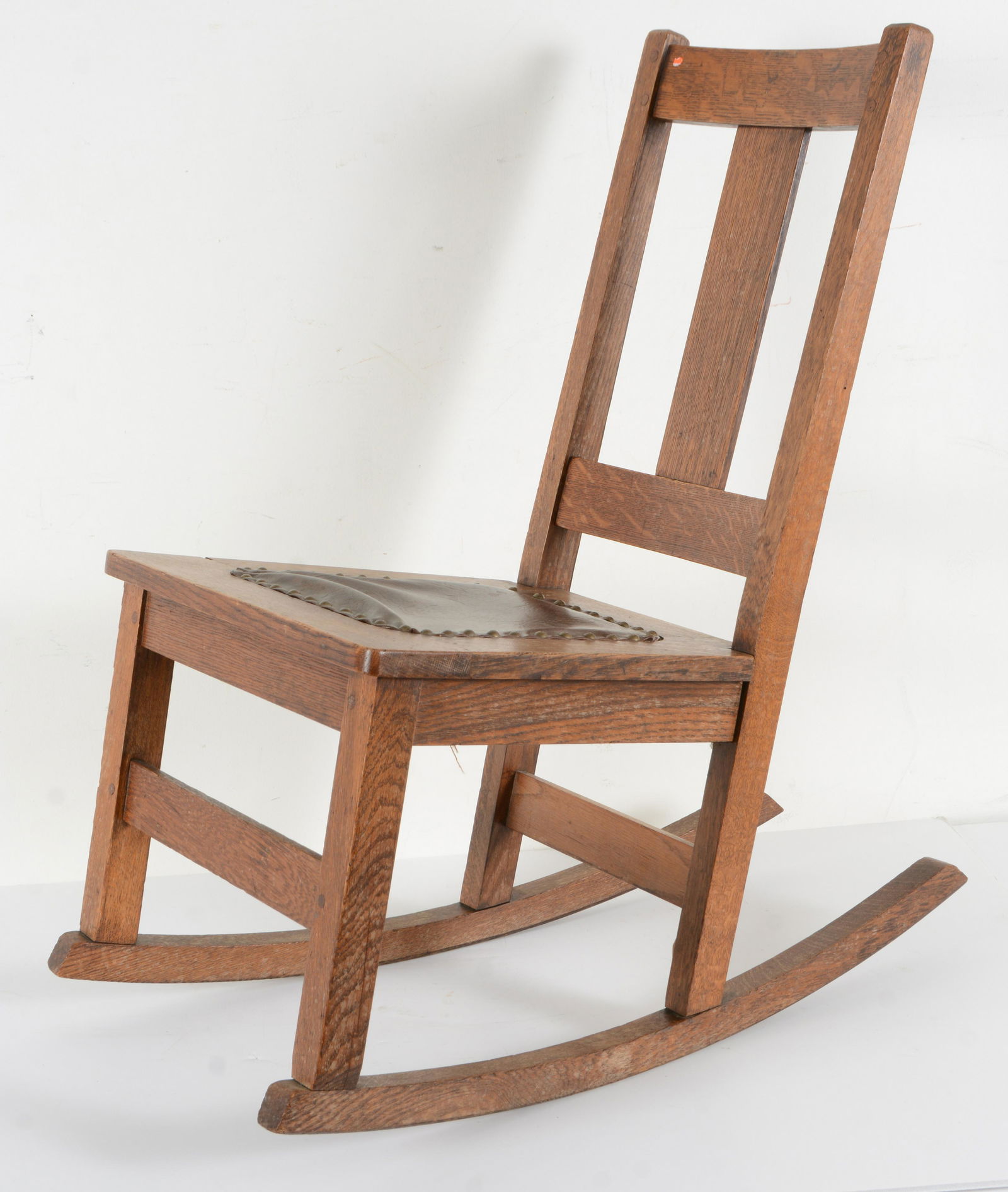 Mission oak nursing rocker, incised mark of Limbert's (1 of 6)
