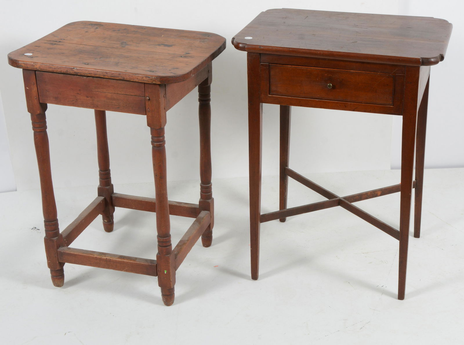 2 Period 19thC work tables. A Hepplewhite one drawer (1 of 4)