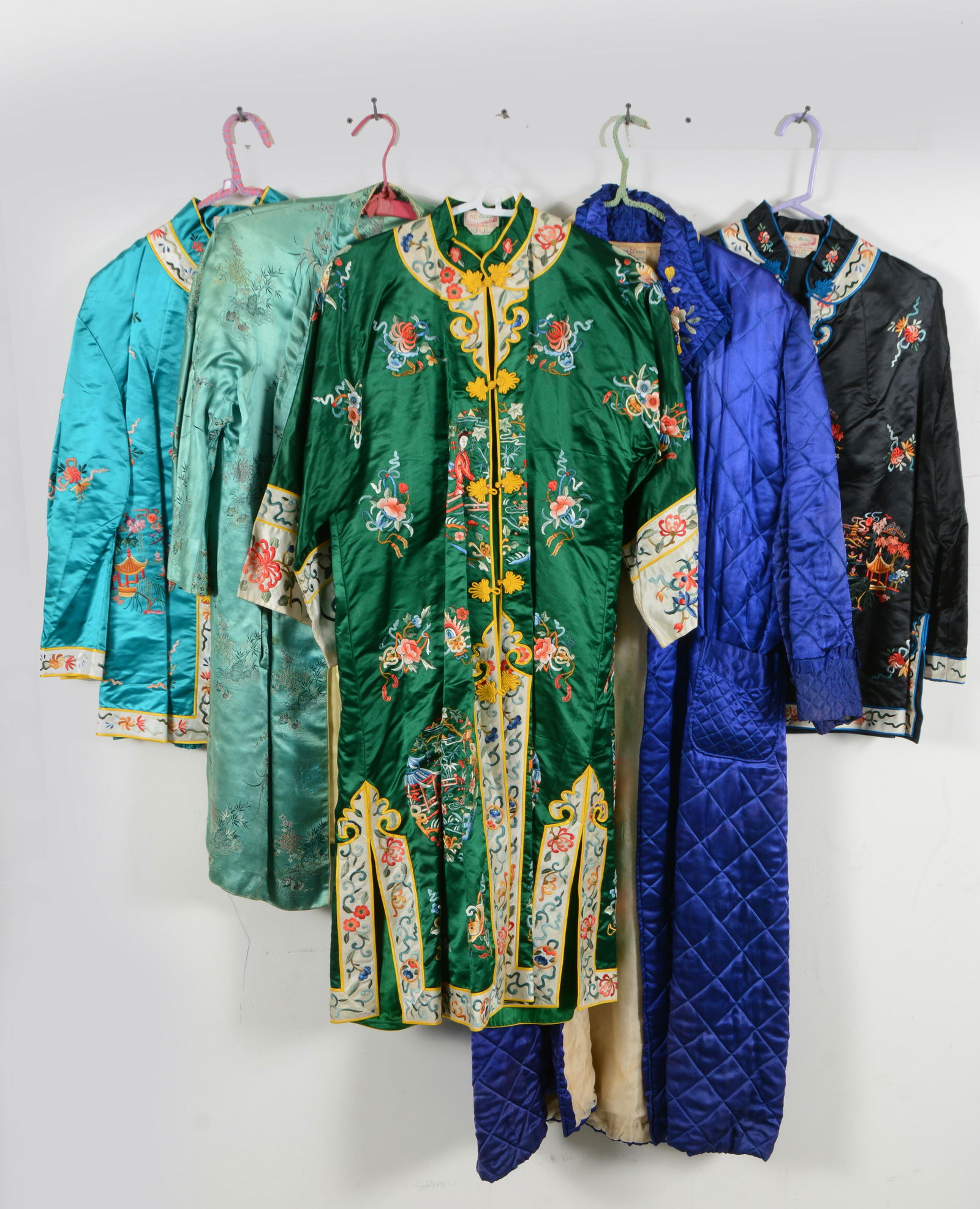 5 vintage Chinese silk or silk blend robes. (1 of 11)