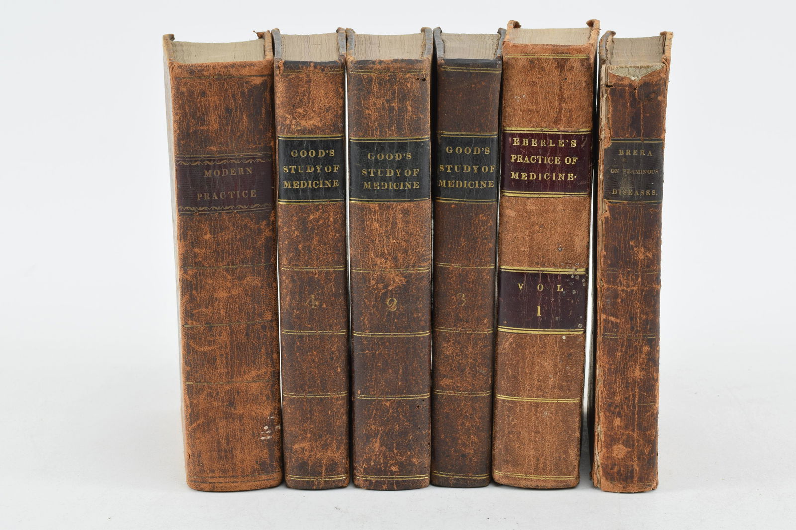 Leatherbound medical books featuring Good's Study of (1 of 15)
