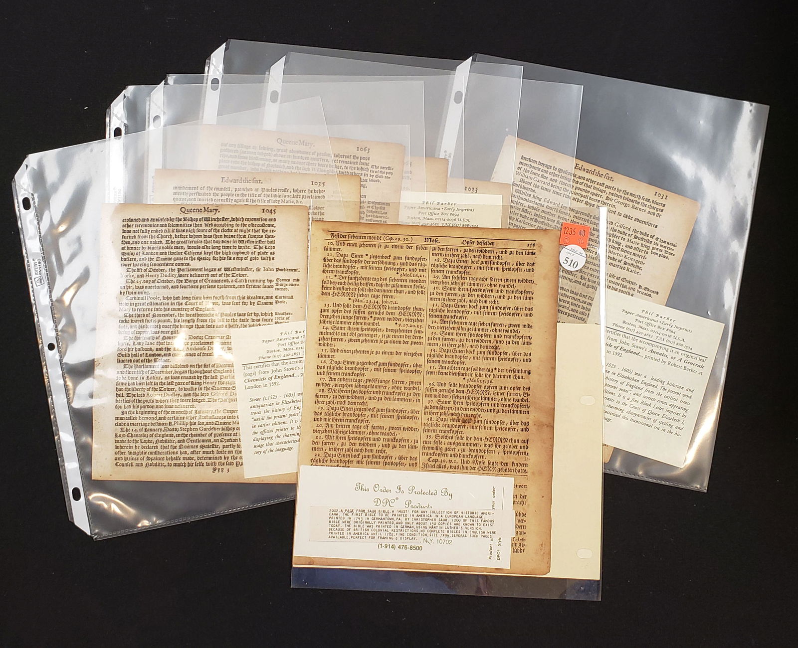 1592 English leafs on Queen Mary and Edward the 1st (1 of 6)